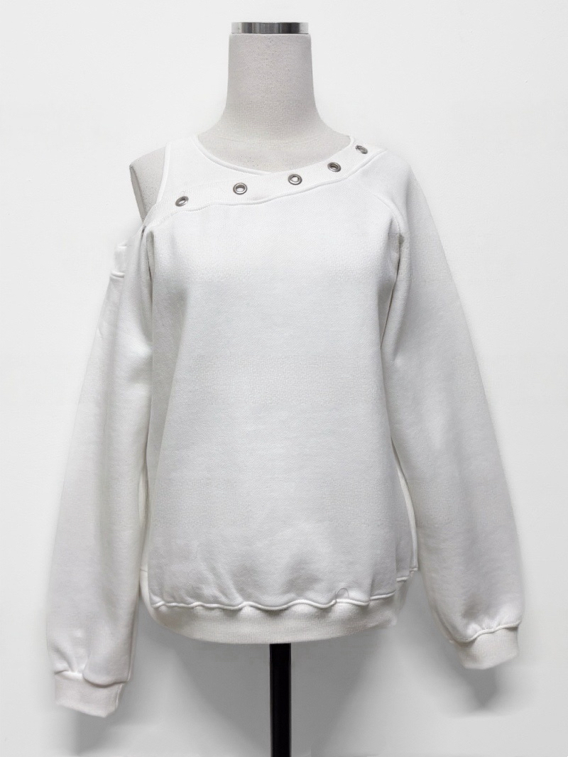 Asymmetrical Shoulder Cut-Out Sweatshirt