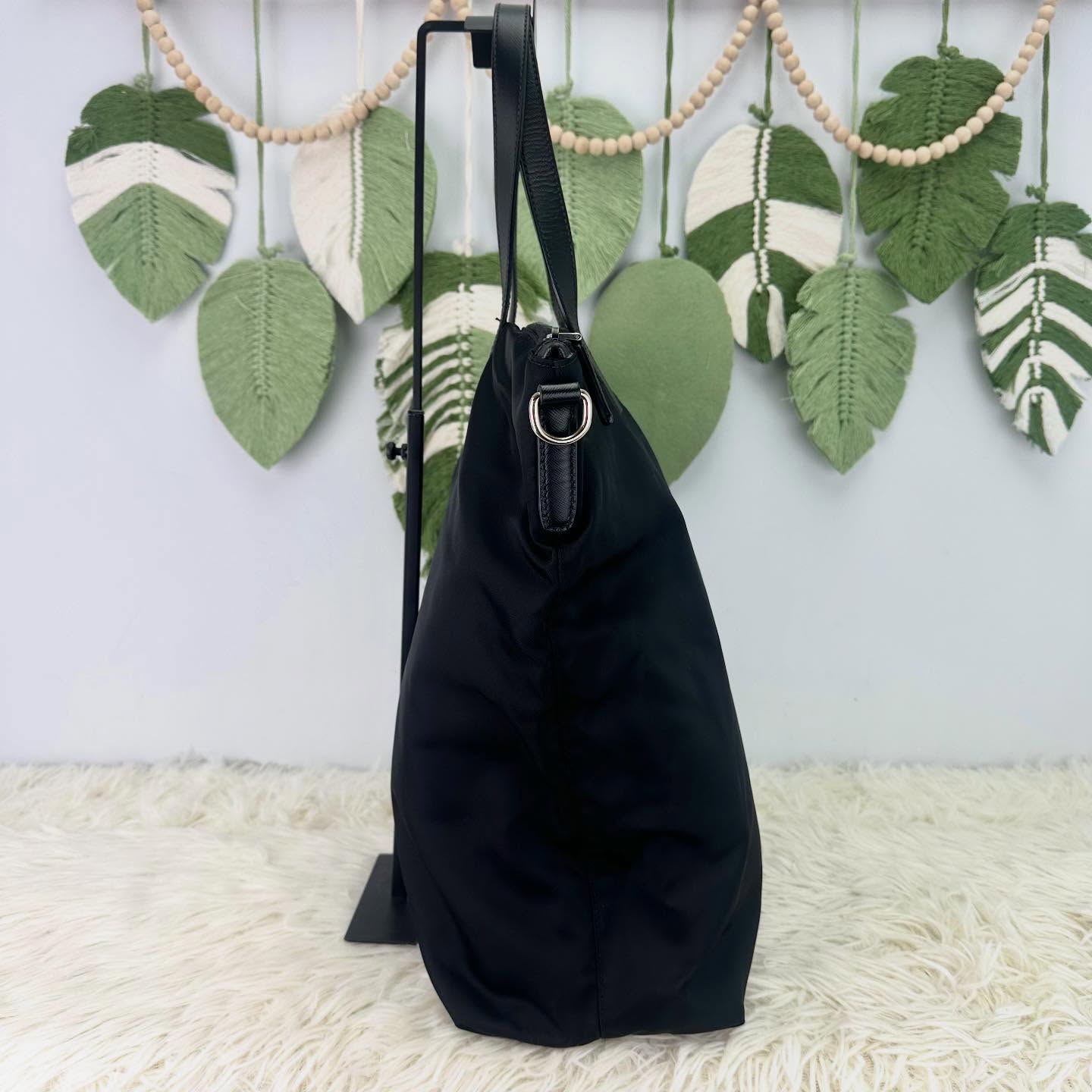 🤍PRE OWNED Tessuto Nylon 直立式黑色尼龍Tote Bag🖤