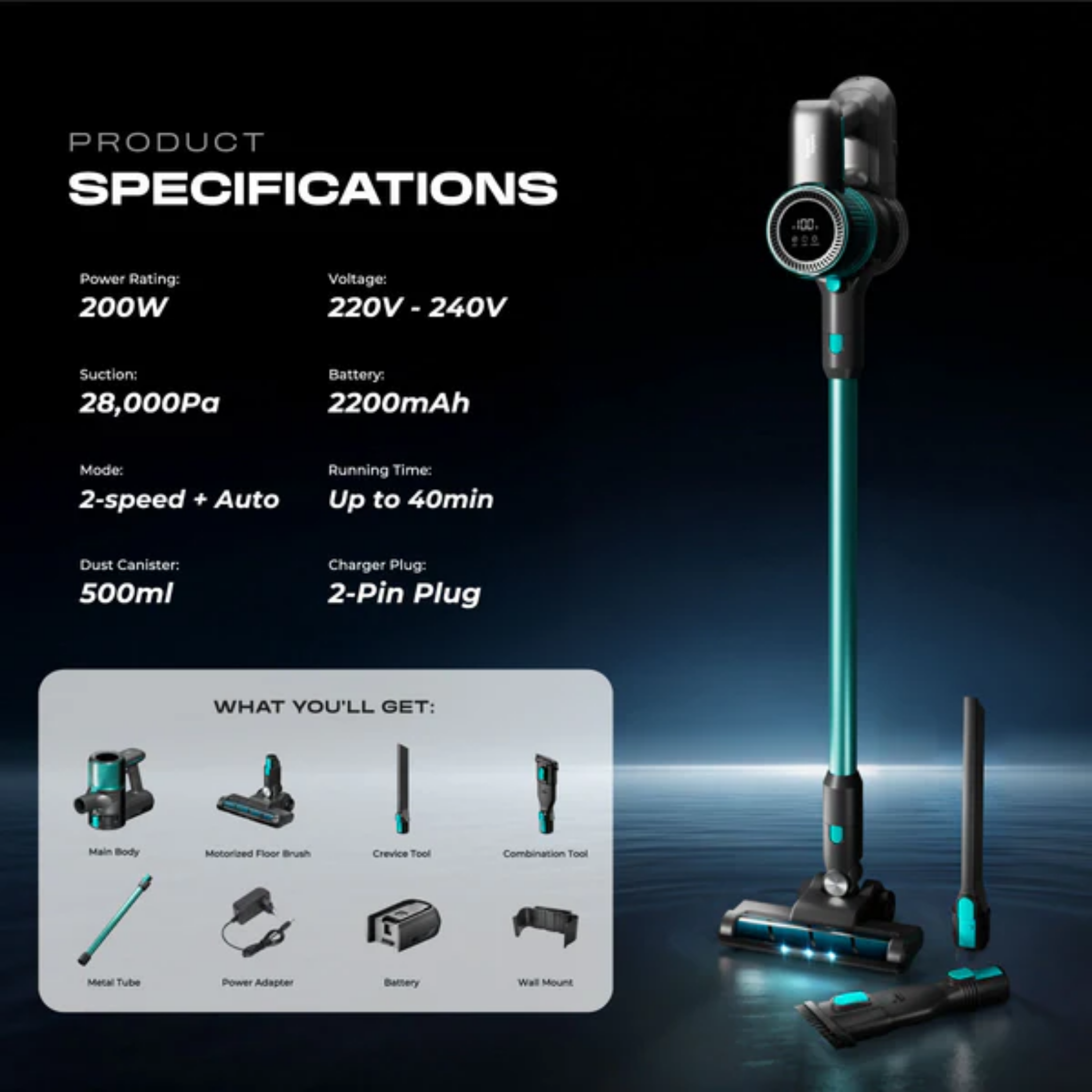 Russell Taylors Cordless Vacuum Cleaner (V2X)