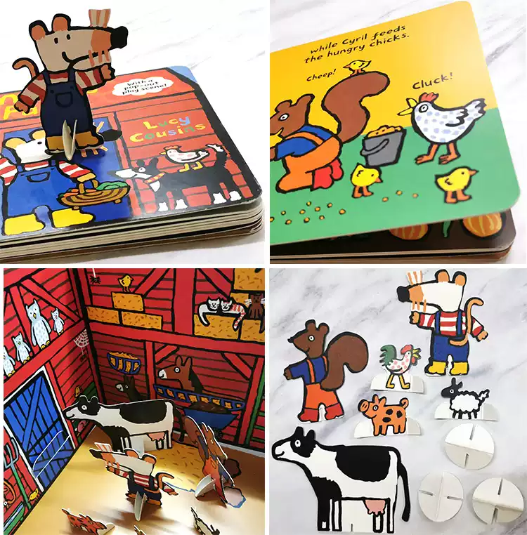 Maisy's  Nursery / Farm / House / Shop 3D Board Book 小鼠波波 立體場景紙板書 4 books
