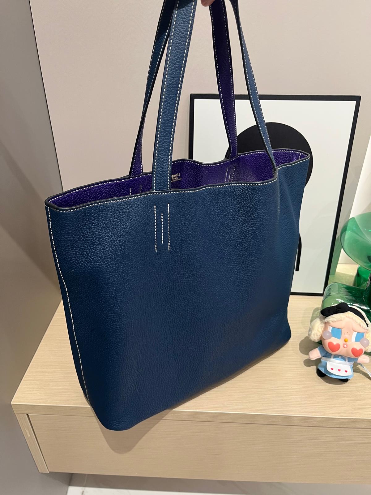 Hermes Double Sens 36 Tote Bag Stamp [Q] TC粒粒牛皮 100%Authentic, 98%New ✅Dust bag 