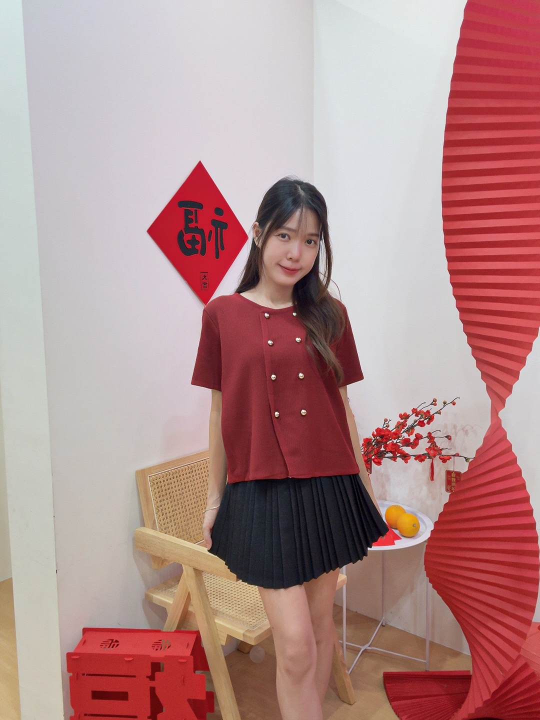 气质双排扣针织上衣 R2961