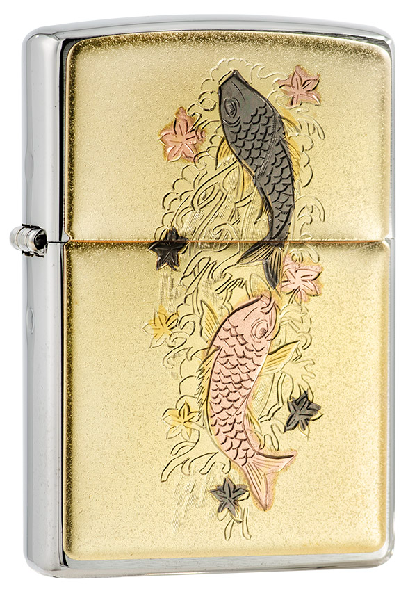 Zippo - ZBT-5-117 / ZA-5-117 日本傳統風格-雙鯉攀瀑 日本傳統雙鯉丨防風打火機 丨原裝行貨丨ZIPPO 指定授權經銷商 | 美國製造 | 收藏