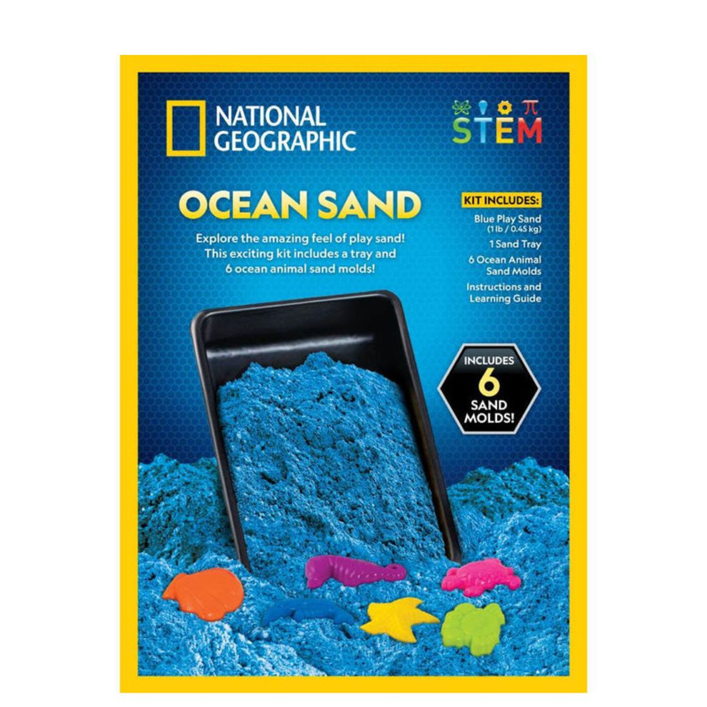 【感官沙玩具】National Geographic Ocean Sand 海洋沙套裝 兒童動力沙玩具｜不乾沙 模具創作 沙盤遊戲 3歲以上｜Vbuy