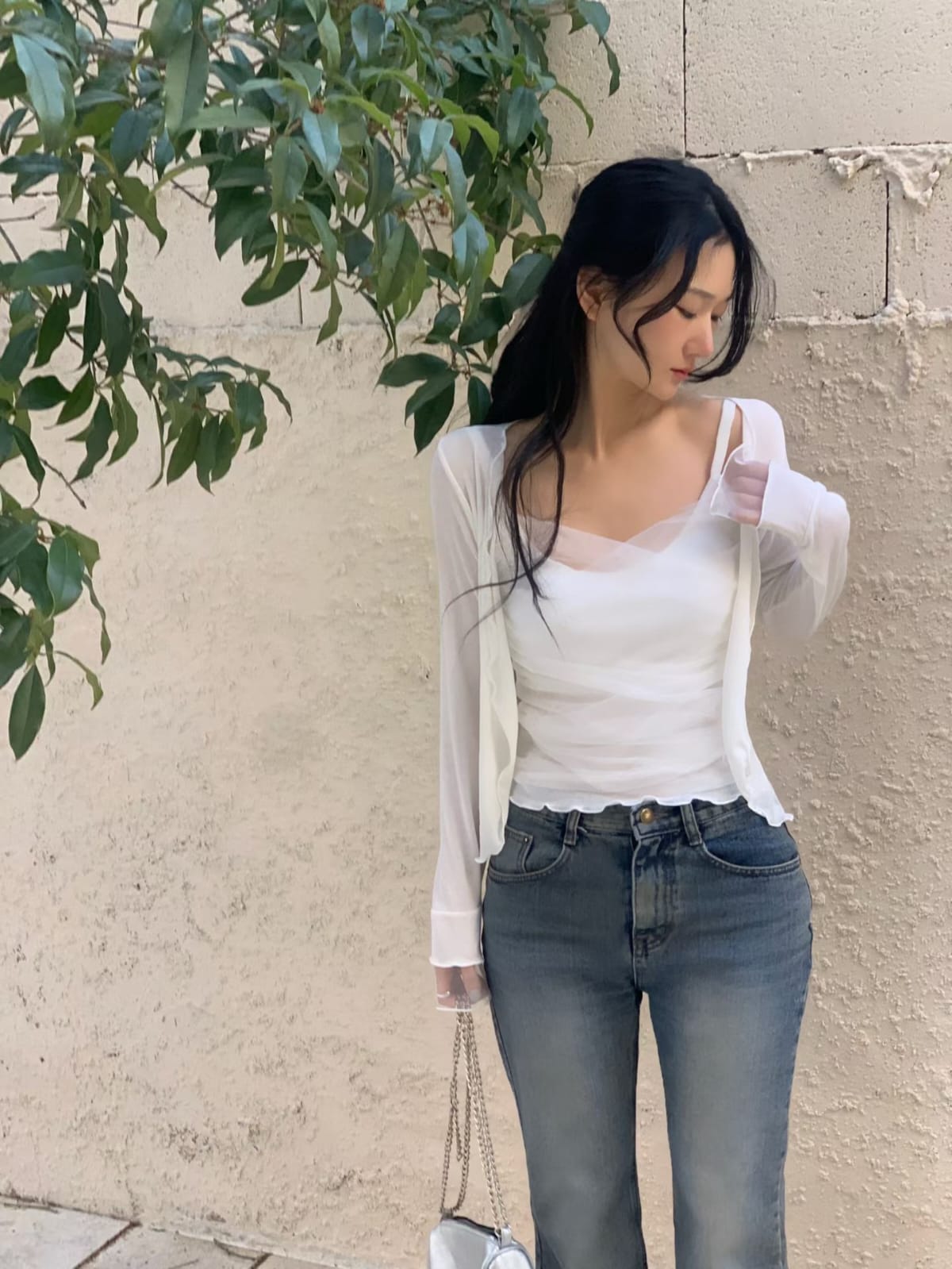 【直播追加款】附內墊！輕薄網紗吊帶套裝