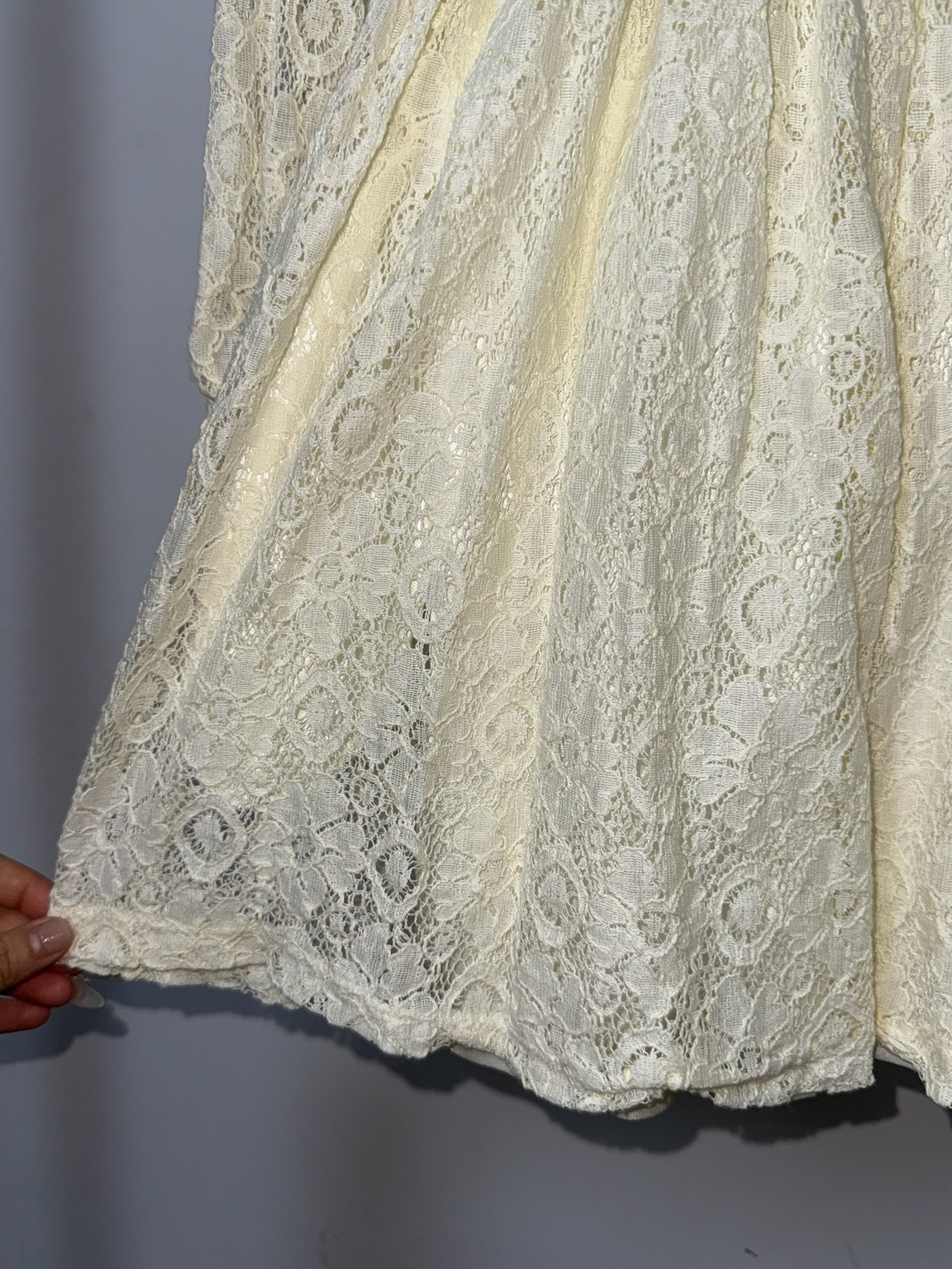 Elegant Ivory Sailor-Collar Lace Dress