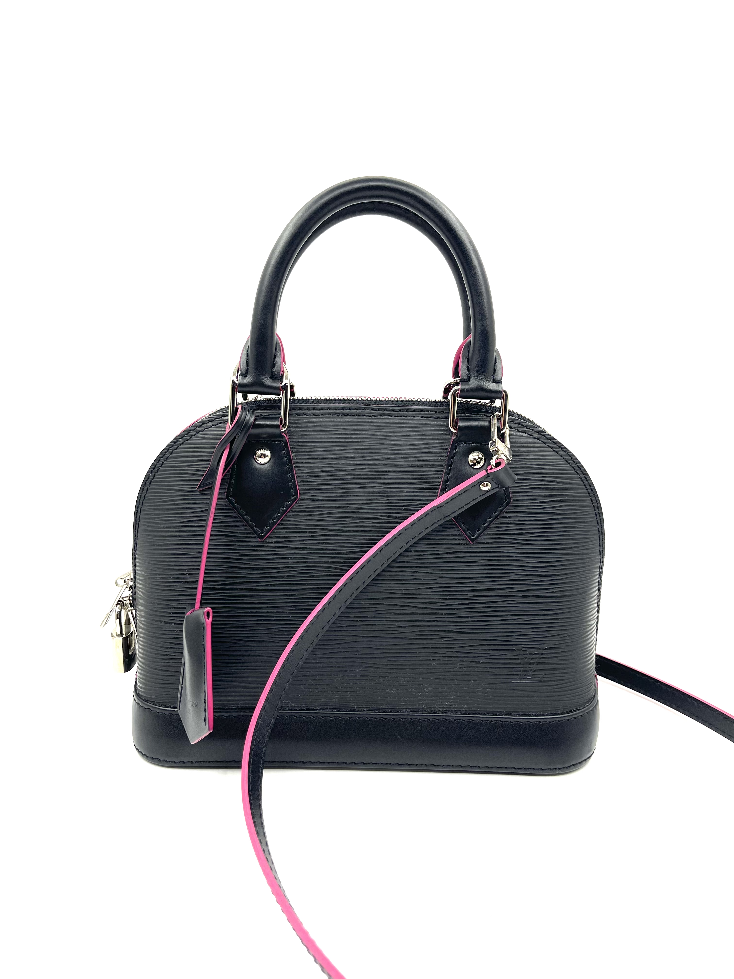 Pre-owned Louis Vuitton Epi Alma BB Shoulder Bag Black/Pink Leather/ 產品編號： 2472101