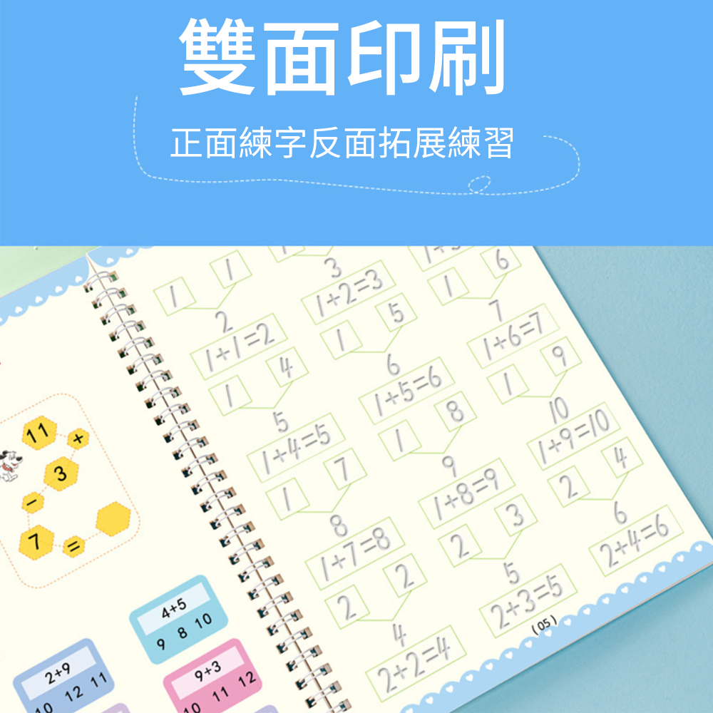 英文字帖 兒童魔法描寫本 練字貼 可消失繪畫本 4本裝 [平行進口] HK2724