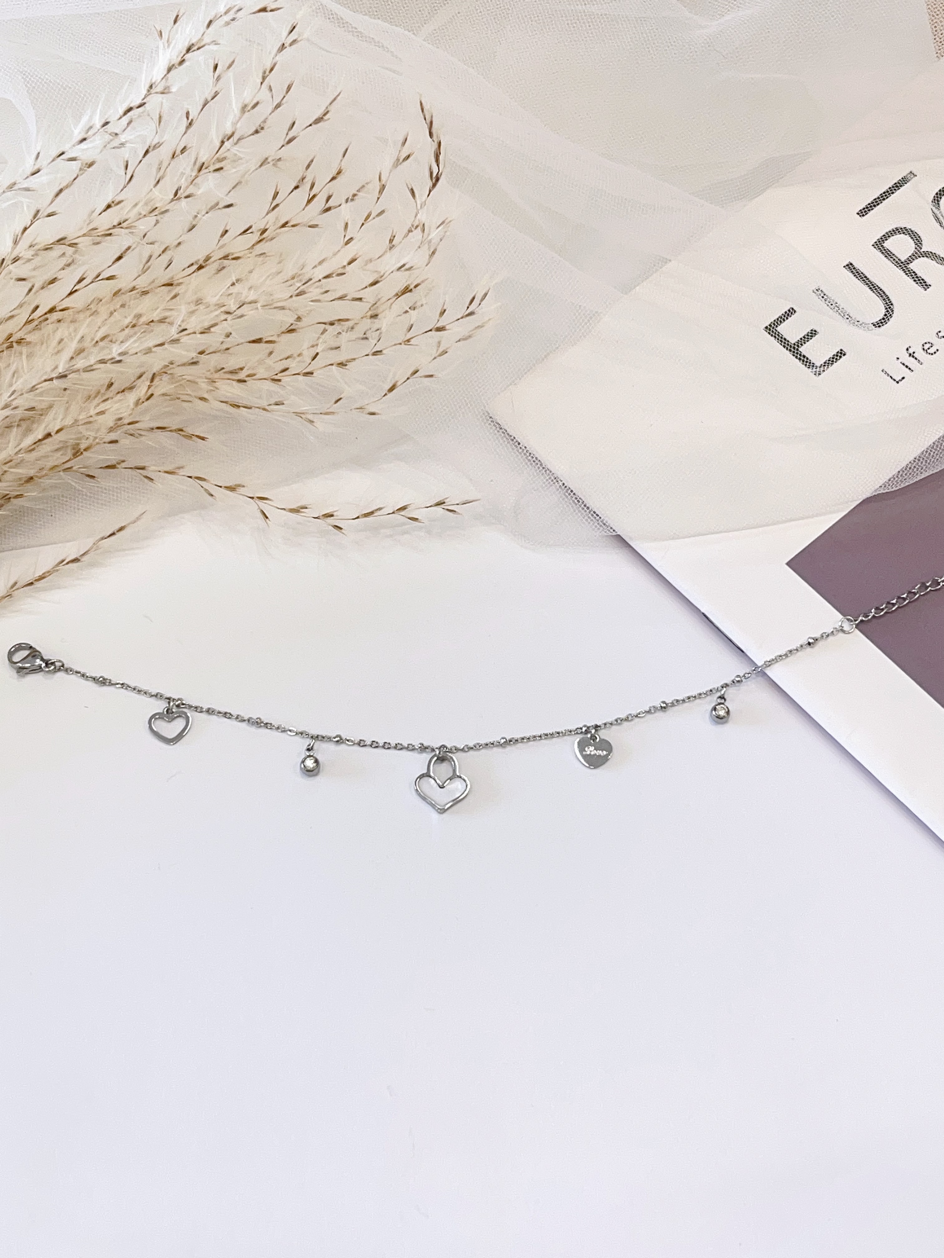 爱心锁头钛钢手链