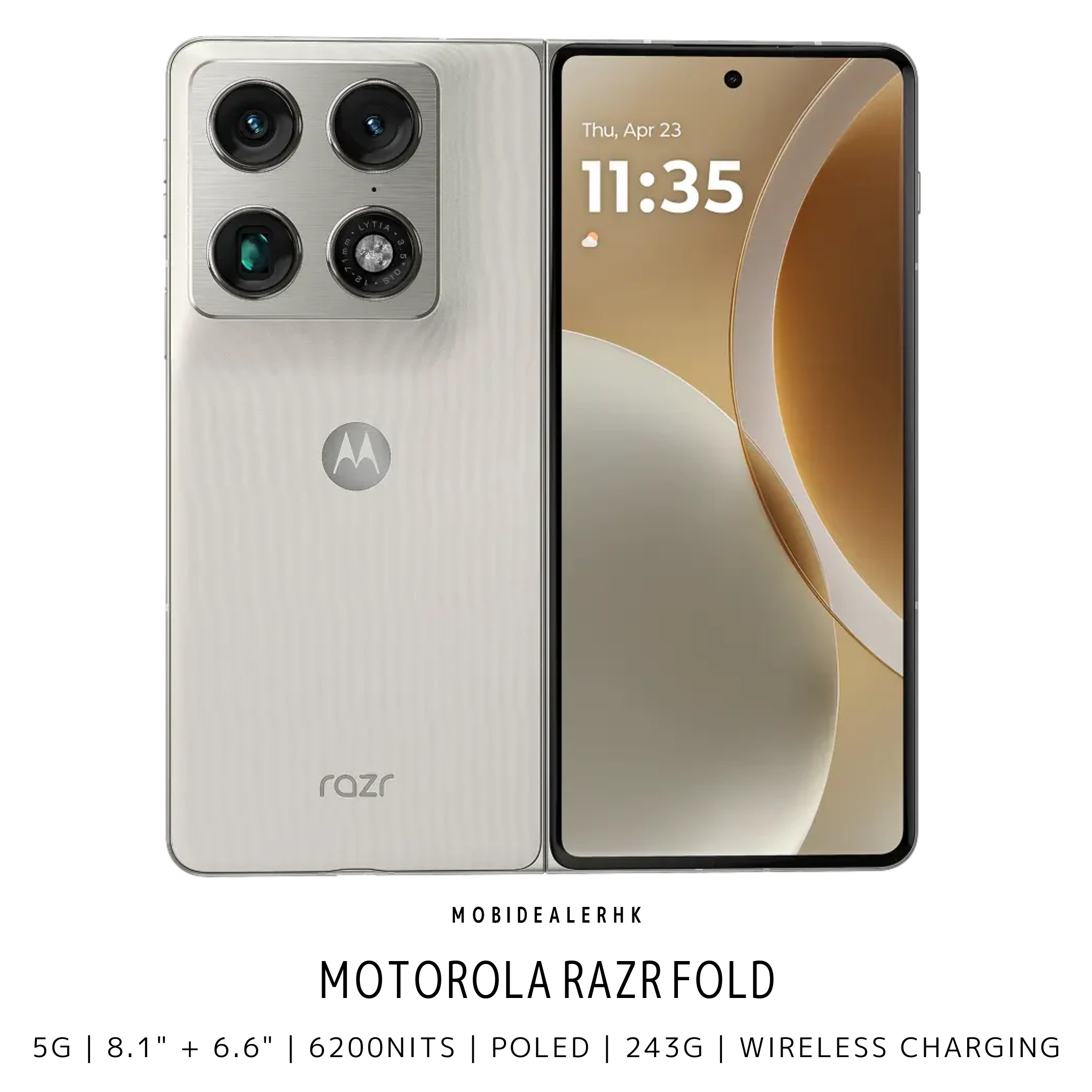 Motorola Razr Fold | 5G | 智能手機 | 摺疊手機 | 8.1 吋 6200 尼特大螢幕 | Snapdragon 8 Gen 5 | 6000mAh 矽碳電池 | 80W 閃充