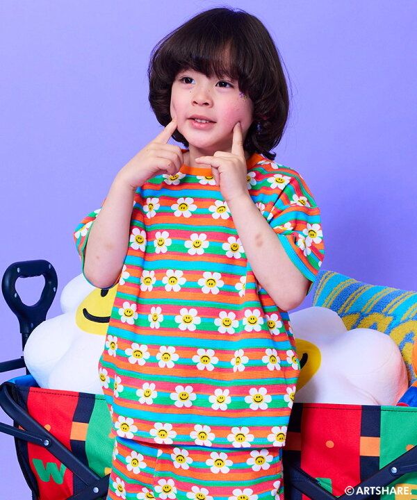 🇯🇵預訂 日本直送🇯🇵Markey’s x Wiggle Wiggle四色圖案滿印華夫格短袖T恤