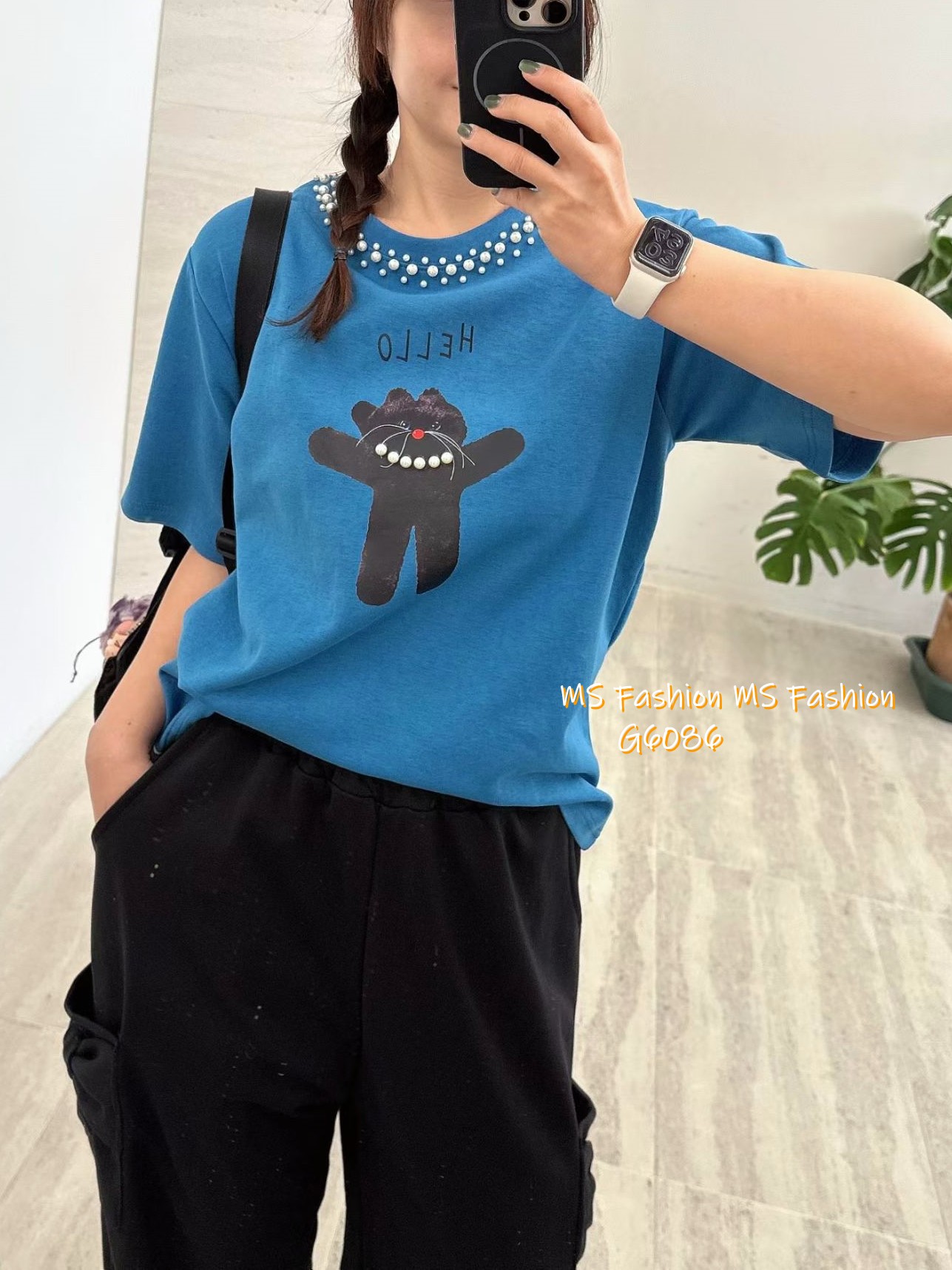 G6086 韓國🇰🇷可愛黑貓top