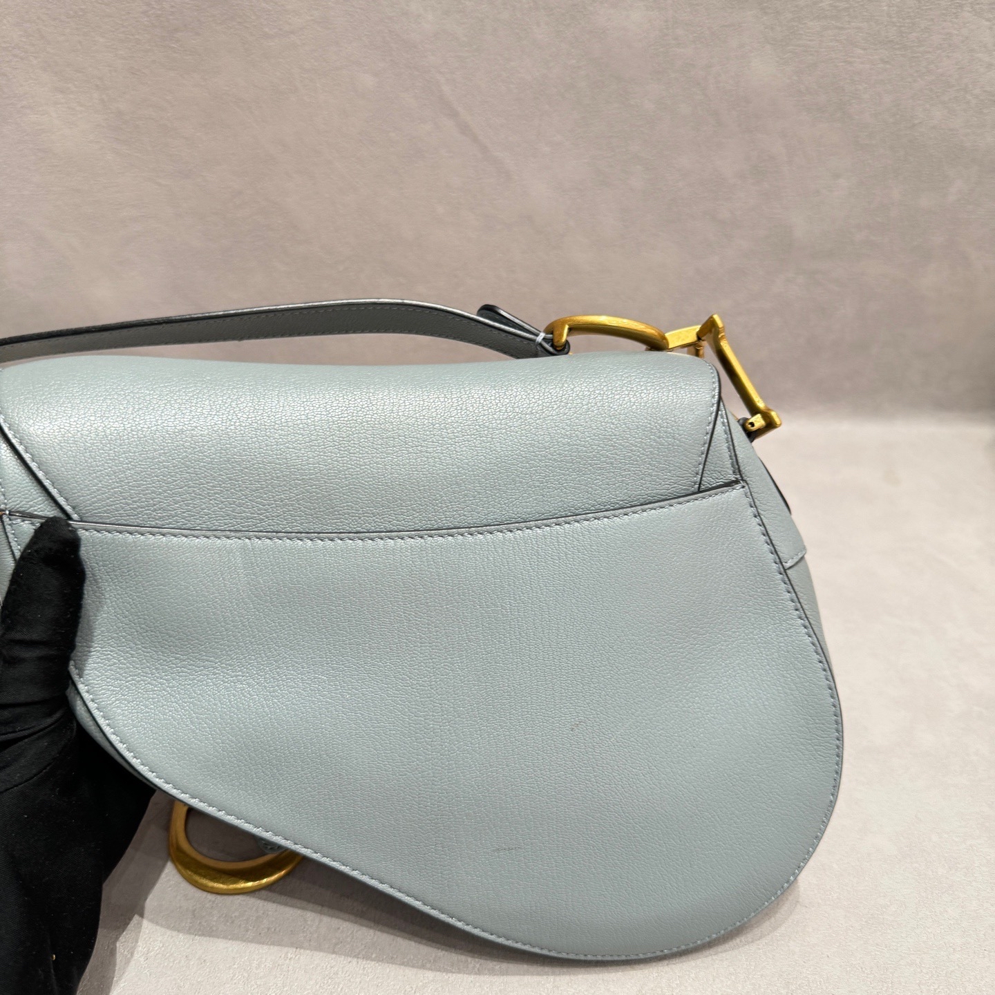 【預訂貨品】Dior全皮霧霾藍馬鞍包