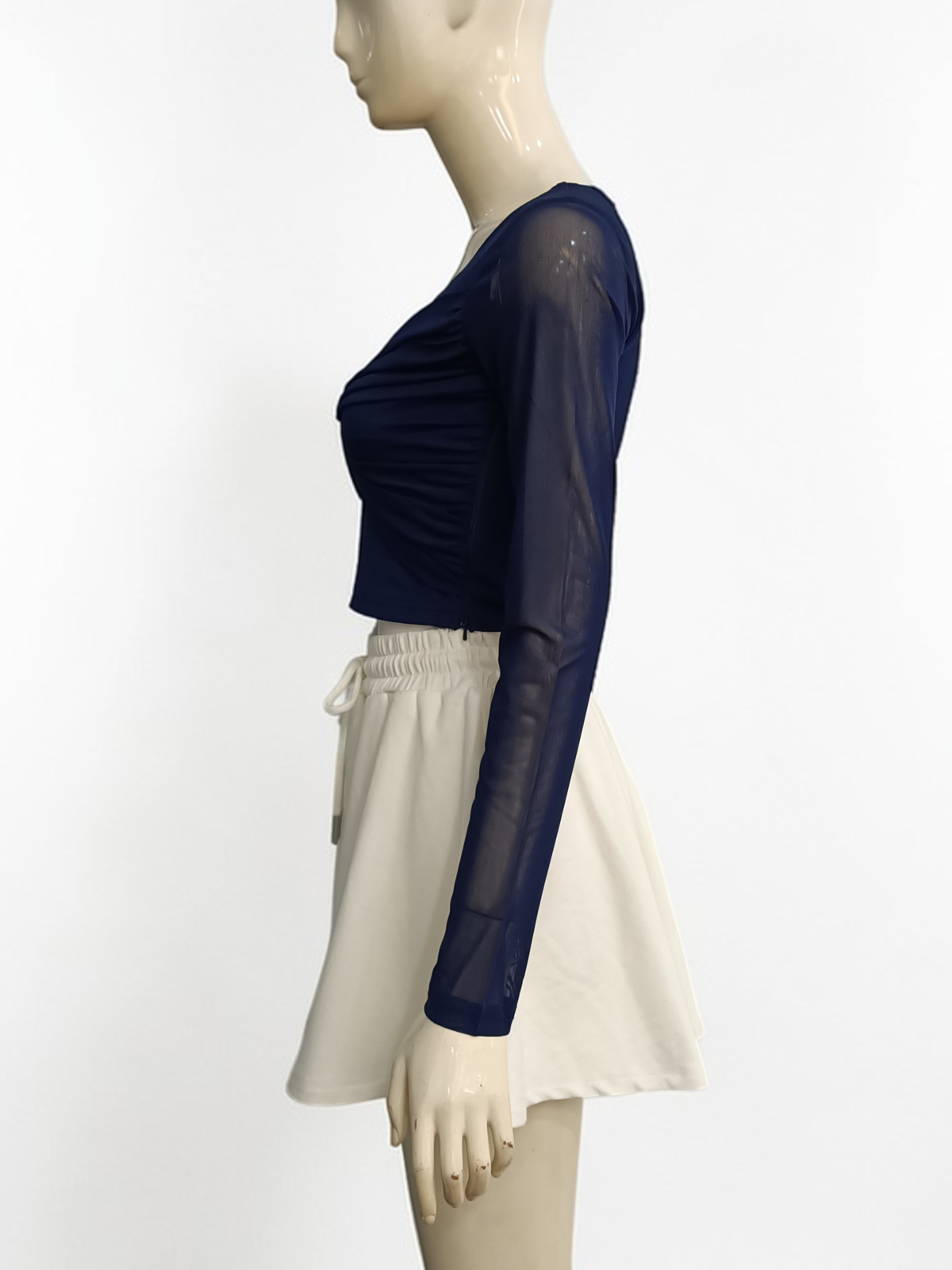 Velour Long Sleeve Square Neck Top M157