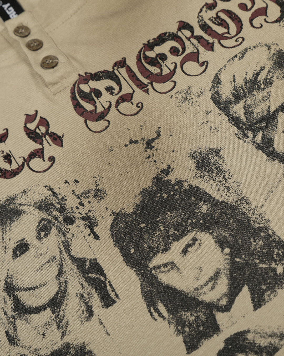 M45街頭人像印花假兩件長袖tee