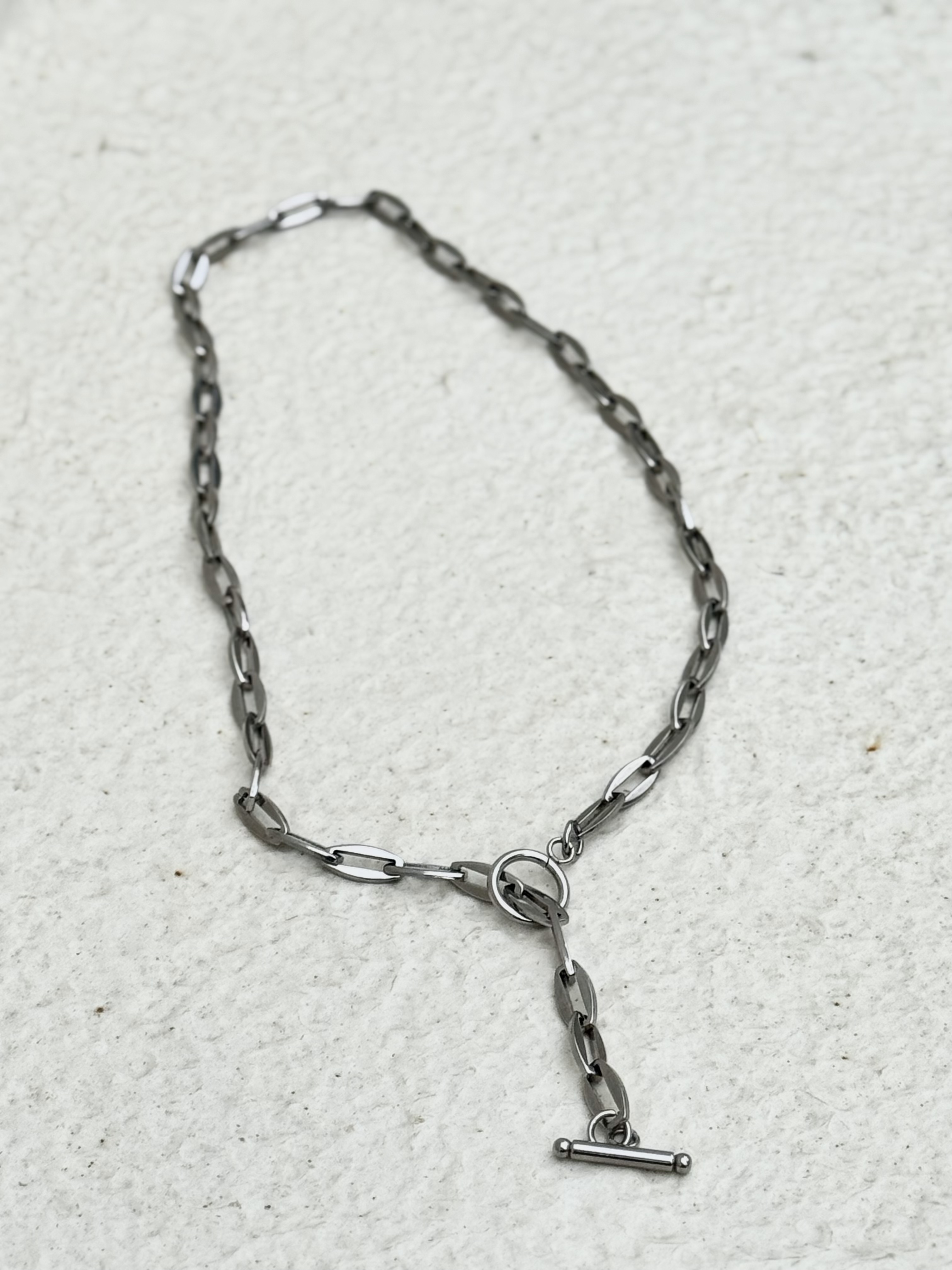 Sliver short adjustable stainless necklace