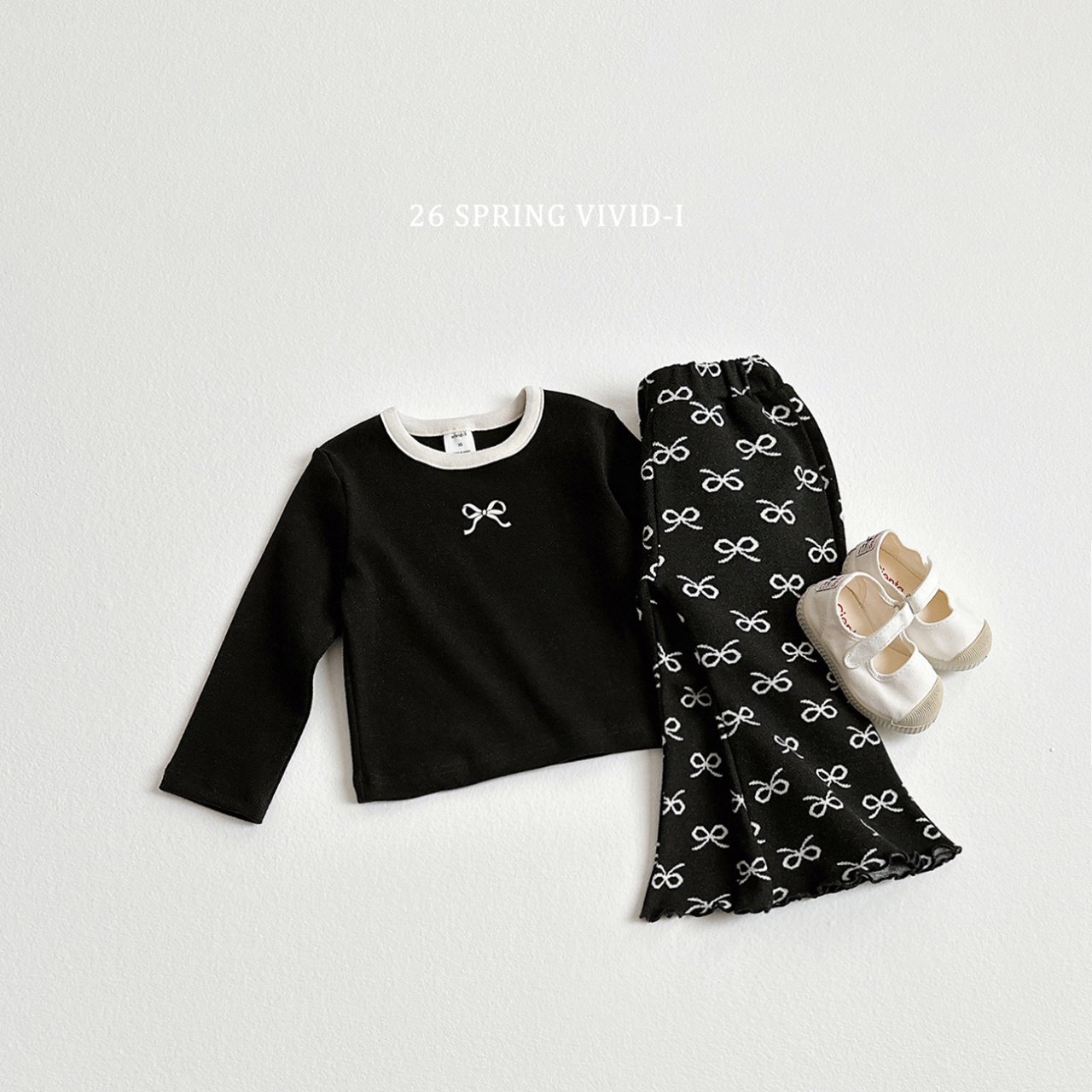 🌸預訂 韓國直送🌸🇰🇷VIVIDI兩色絲帶印花長袖上衣