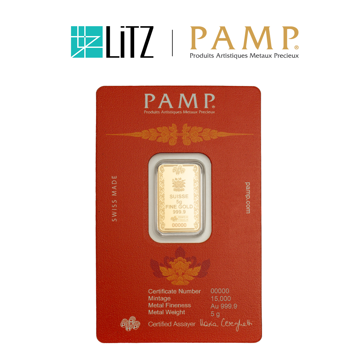 [5 gram] LITZ PAMP Suisse The Buddha Limited Edition Gold Bar (999.9) PG076