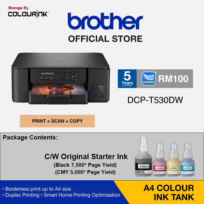 [ 5 YEARS Warranty ] Brother A4 Refill Original Ink Tank Inkjet Printer DCP-T230 DCP-T430W DCP-T530DW DCP-T730DW DCP-T830DW MFC-T930DW