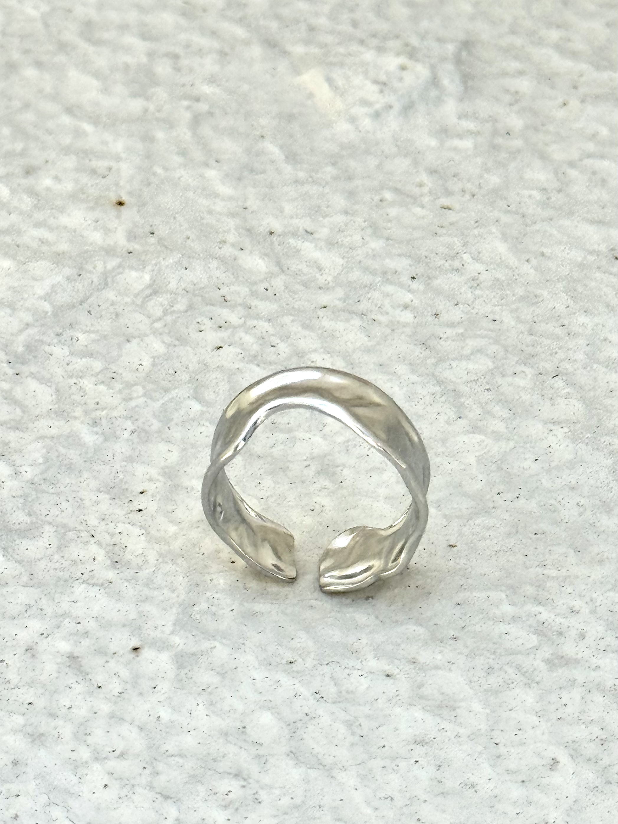 Sliver irregular stainless ring