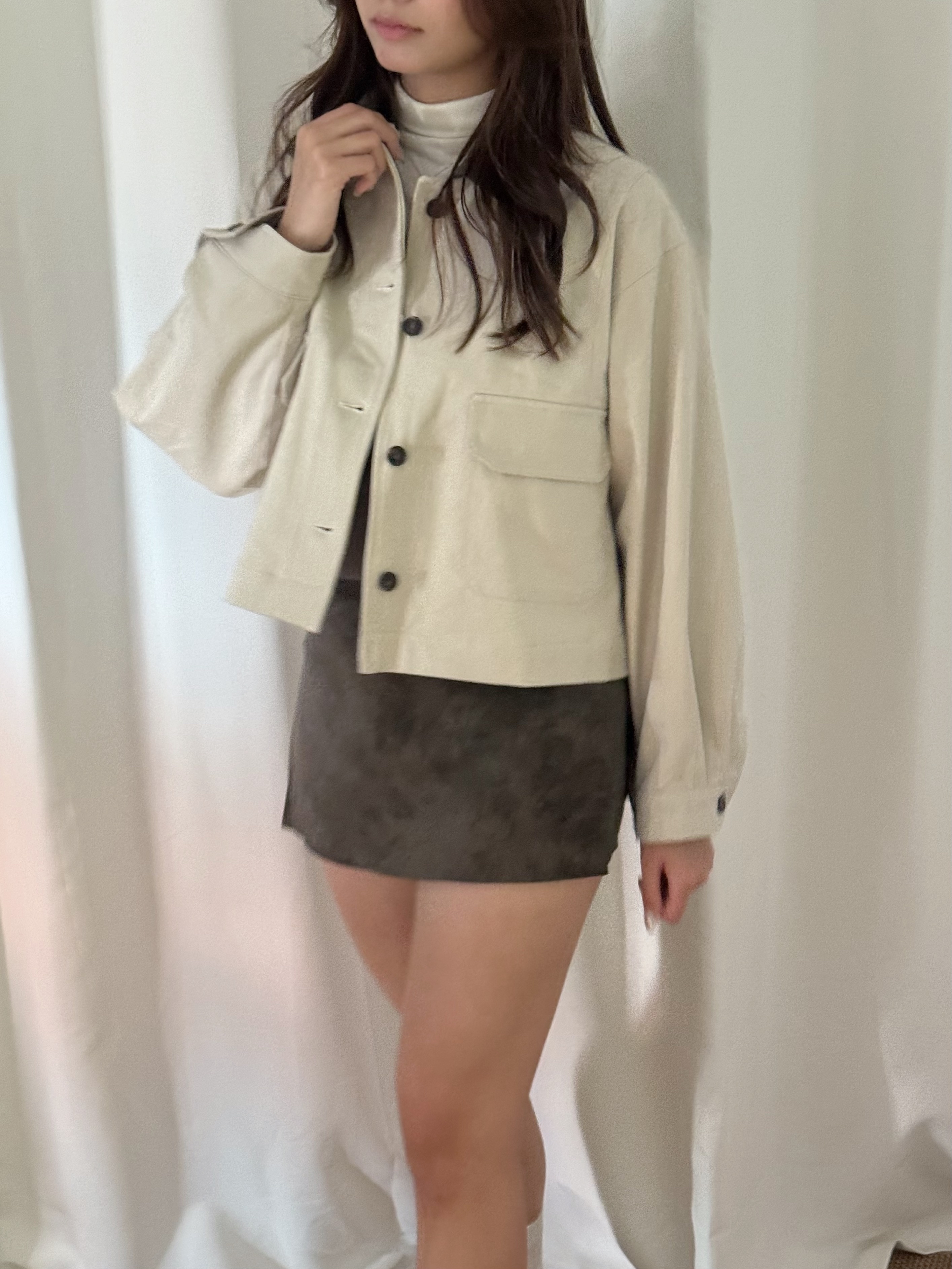 [巴恩風外套!]Leather Collar Barn Jacket(兩色入)