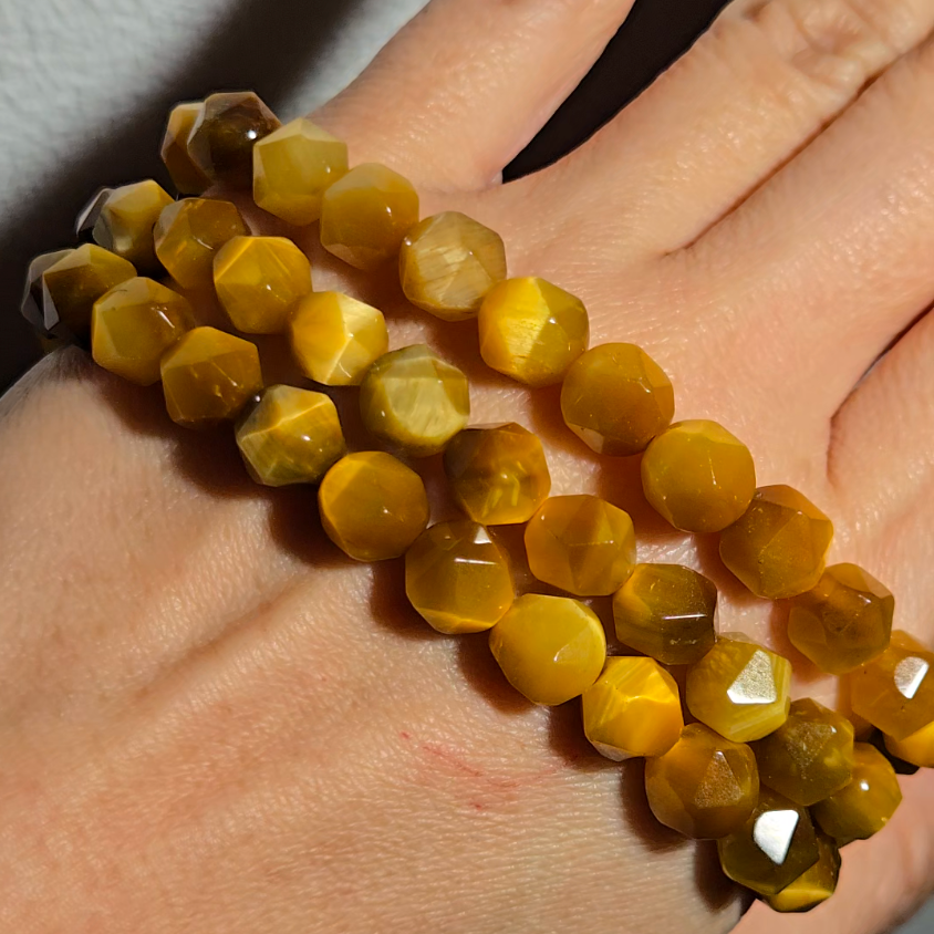Faceted golden tiger eye bracelets - JW103