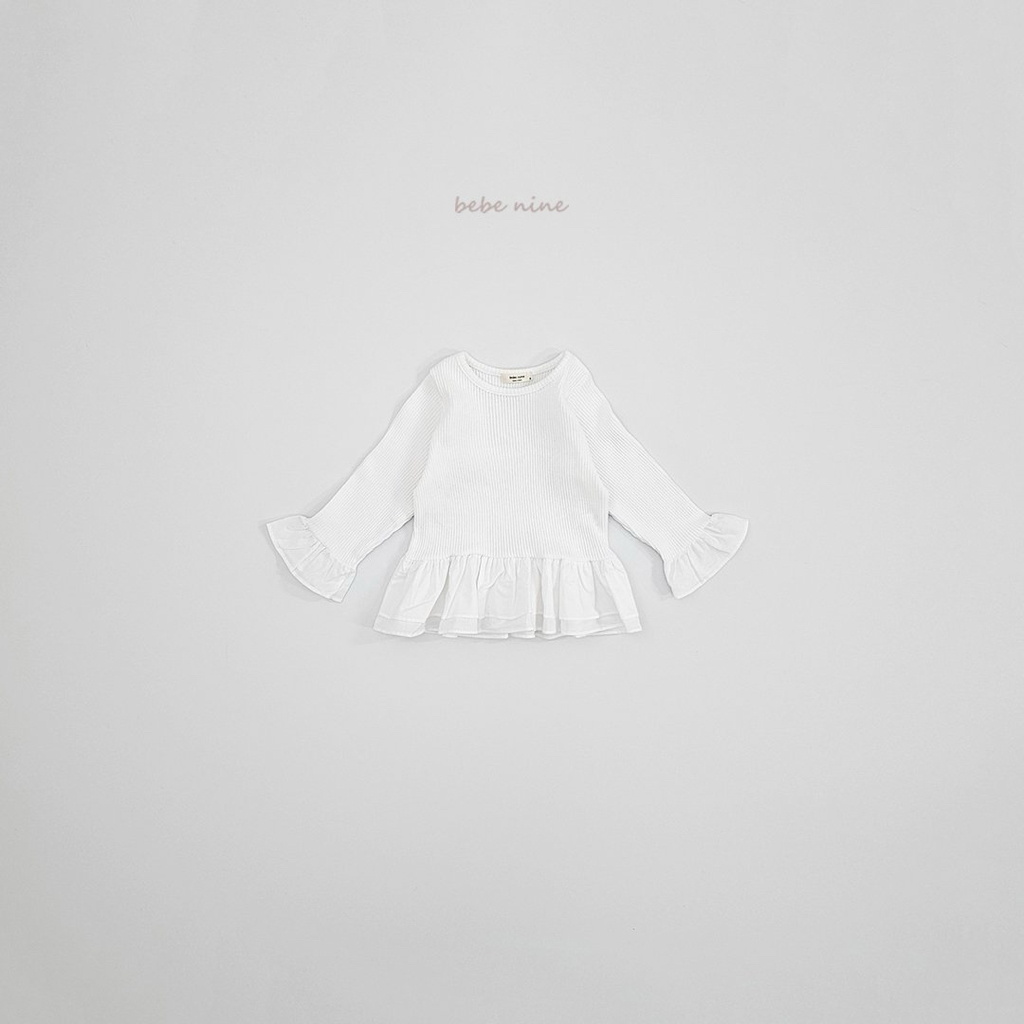 🌸預訂 韓國直送🌸🇰🇷Bebenine三色荷葉花邊下擺長袖上衣