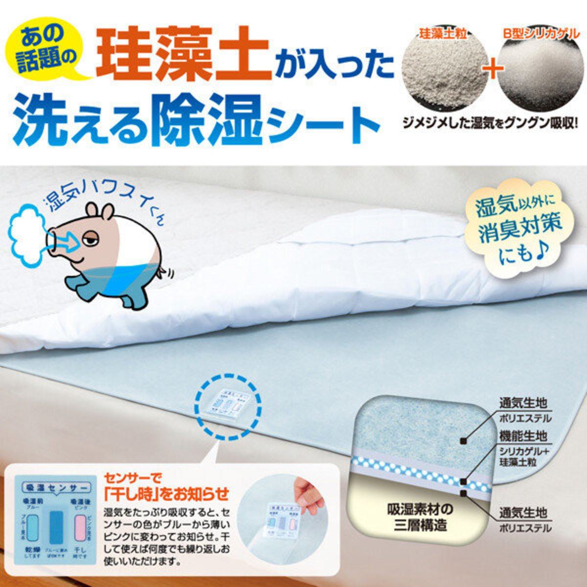 Alphax珪藻矽膠吸濕除臭墊-90x90厘米隔尿墊