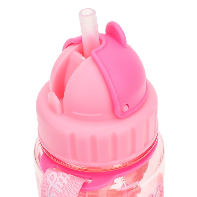 Hello Kitty 350ml BPA Free Water Bottle With Straw & Neck Strap 膠水樽連飲管及頸繩