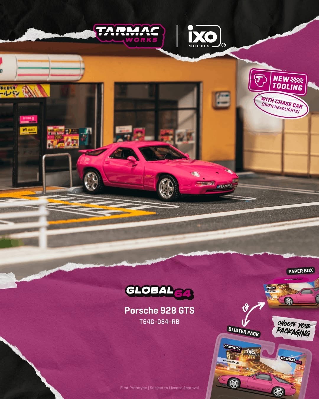 (預訂 Pre Order) Tarmac Works  ( T64G-084-RB ) FPorsche 928 GTS Rubystone Red