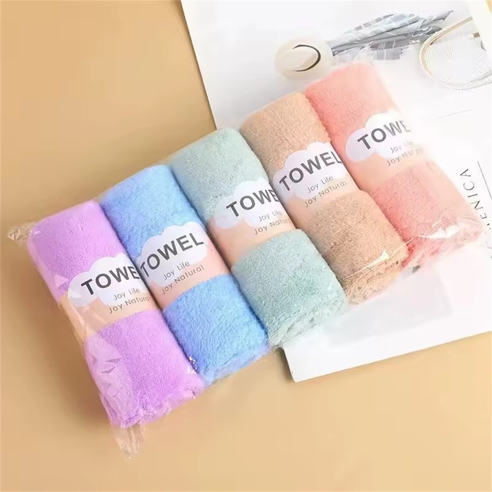 韓版珊瑚絨毛巾 吸水毛巾 洗面巾 抹臺毛巾 擦手巾 小毛巾 五條裝 [平行進口] HK2772