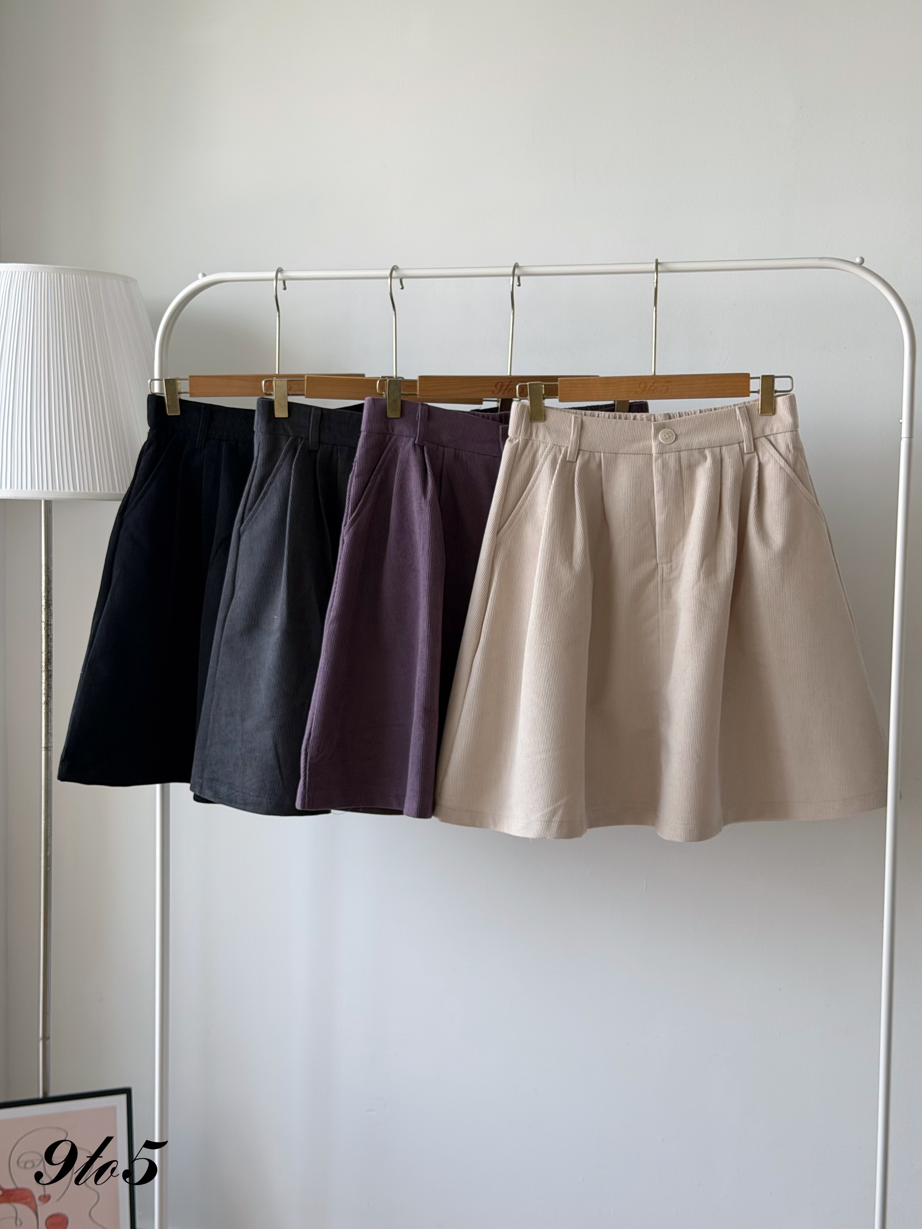 S2021 A Line Corduroy Midi Skirt - 4 Colors 