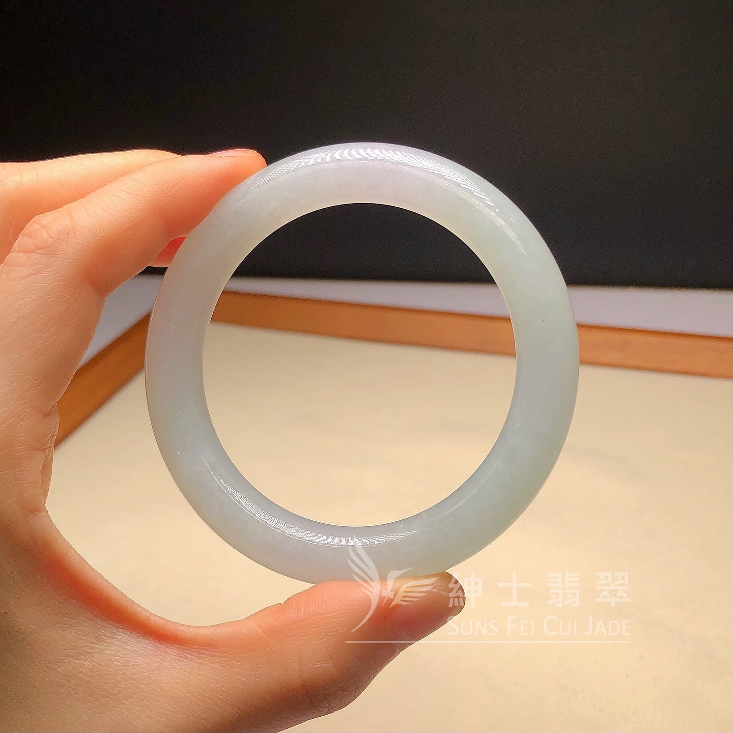 翡翠晴水色圓鐲55mm