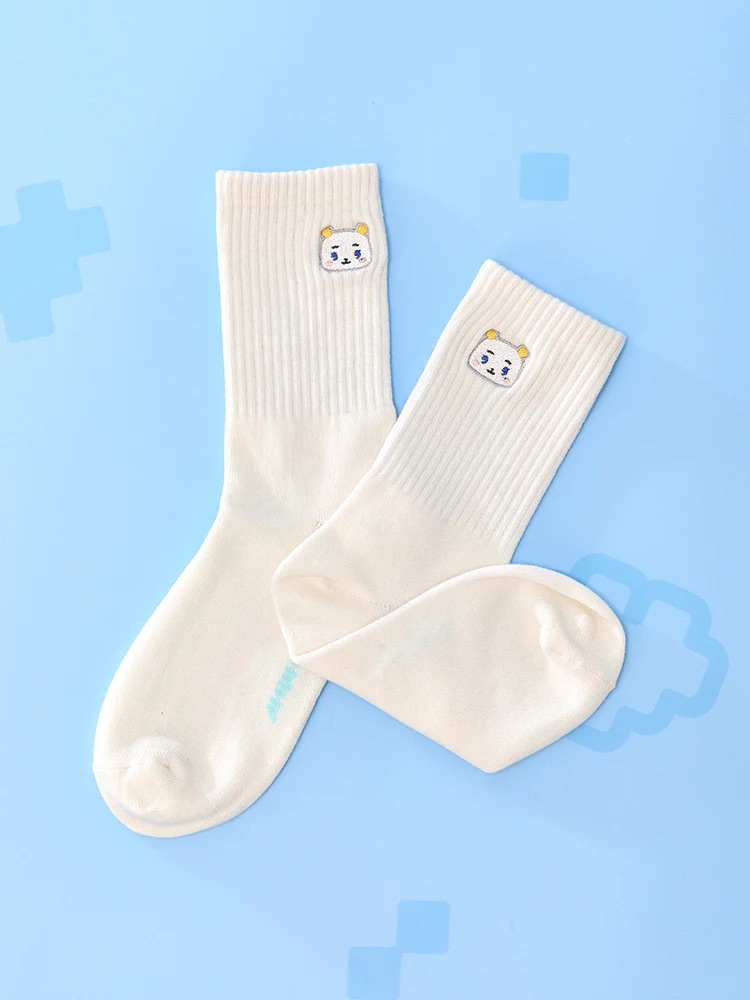 📦訂購 韓國代購 Line Friends PLAVE MMMM RIB EMBROIDERED SOCKS 中筒襪