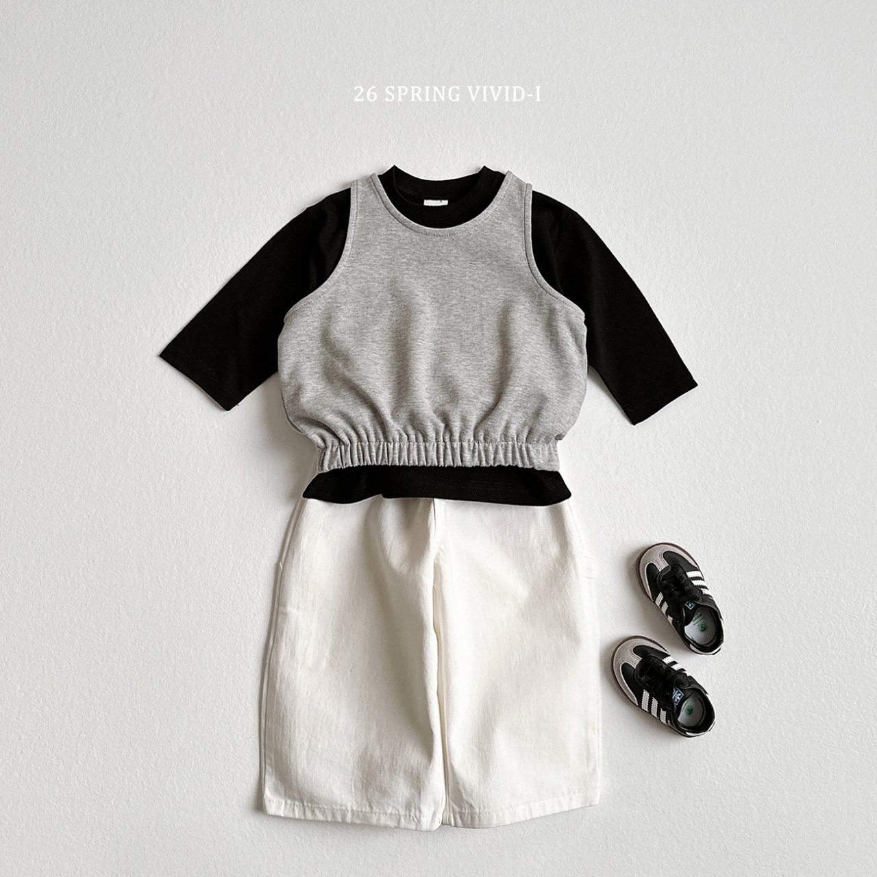 🌸預訂 韓國直送🌸🇰🇷VIVIDI三色微笑標籤背心上下套裝