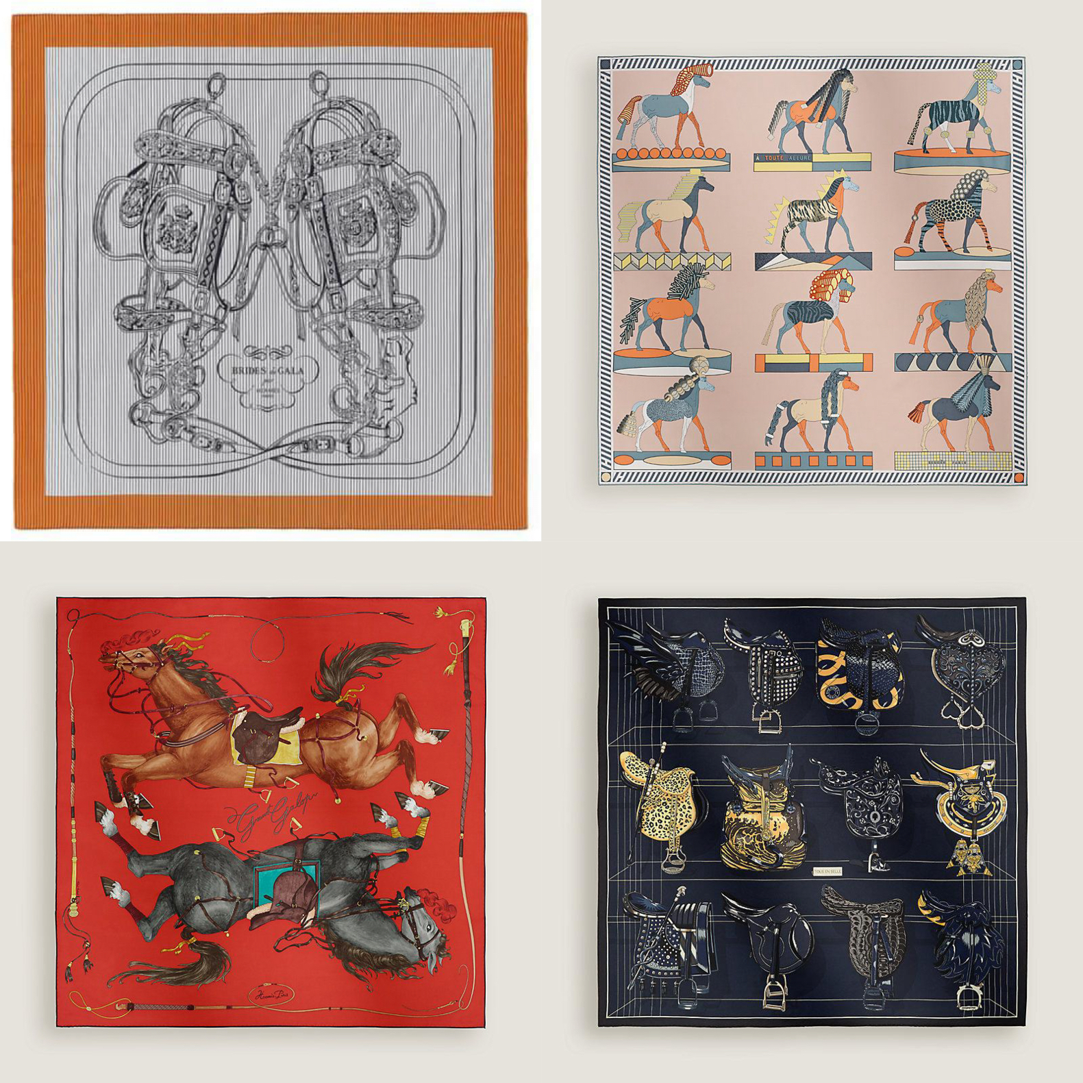 Hermes 90cm silk scarf
