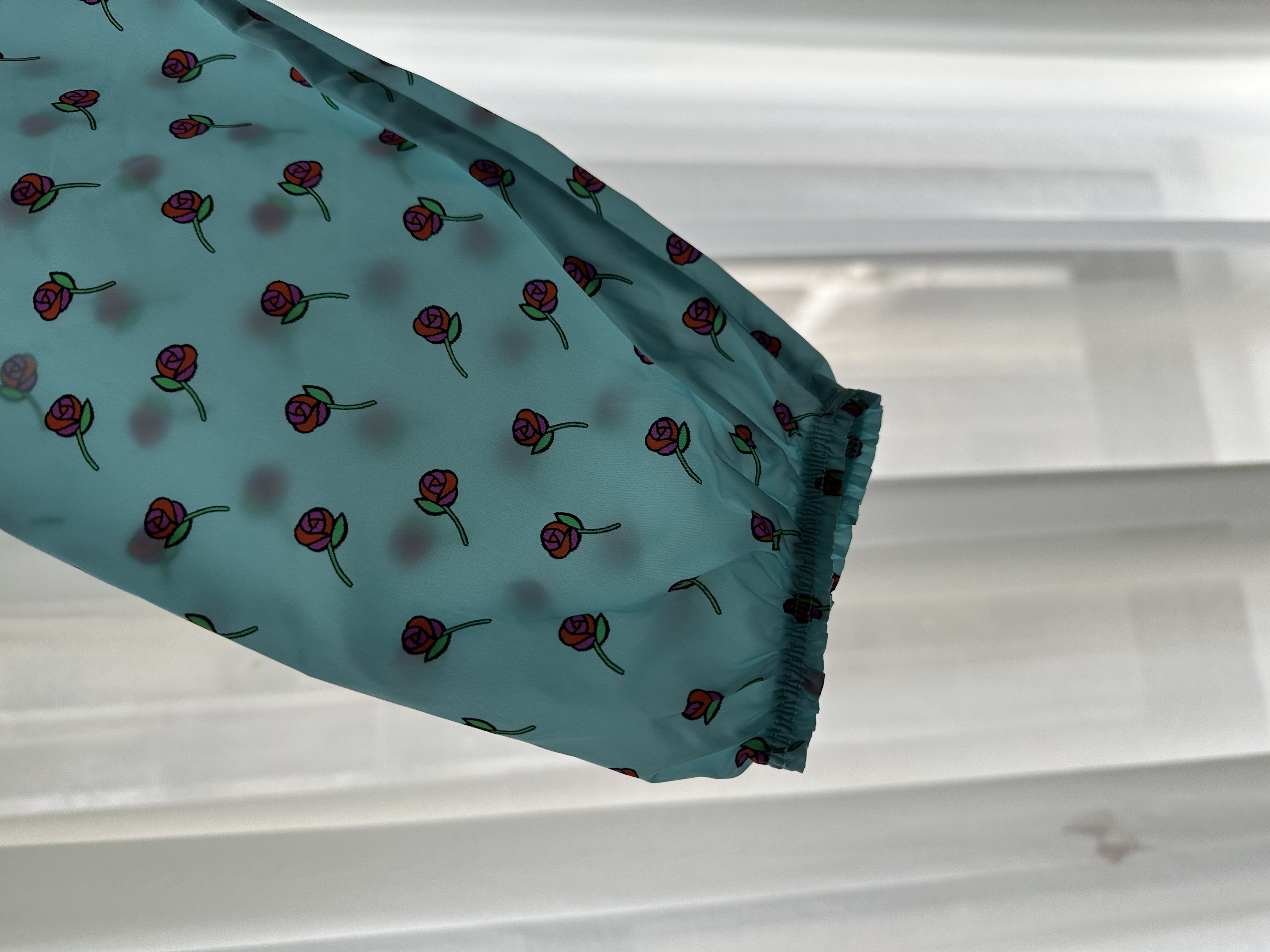 Pre-owned Prada light blue rose print rain jacket / Product Code: 26050804