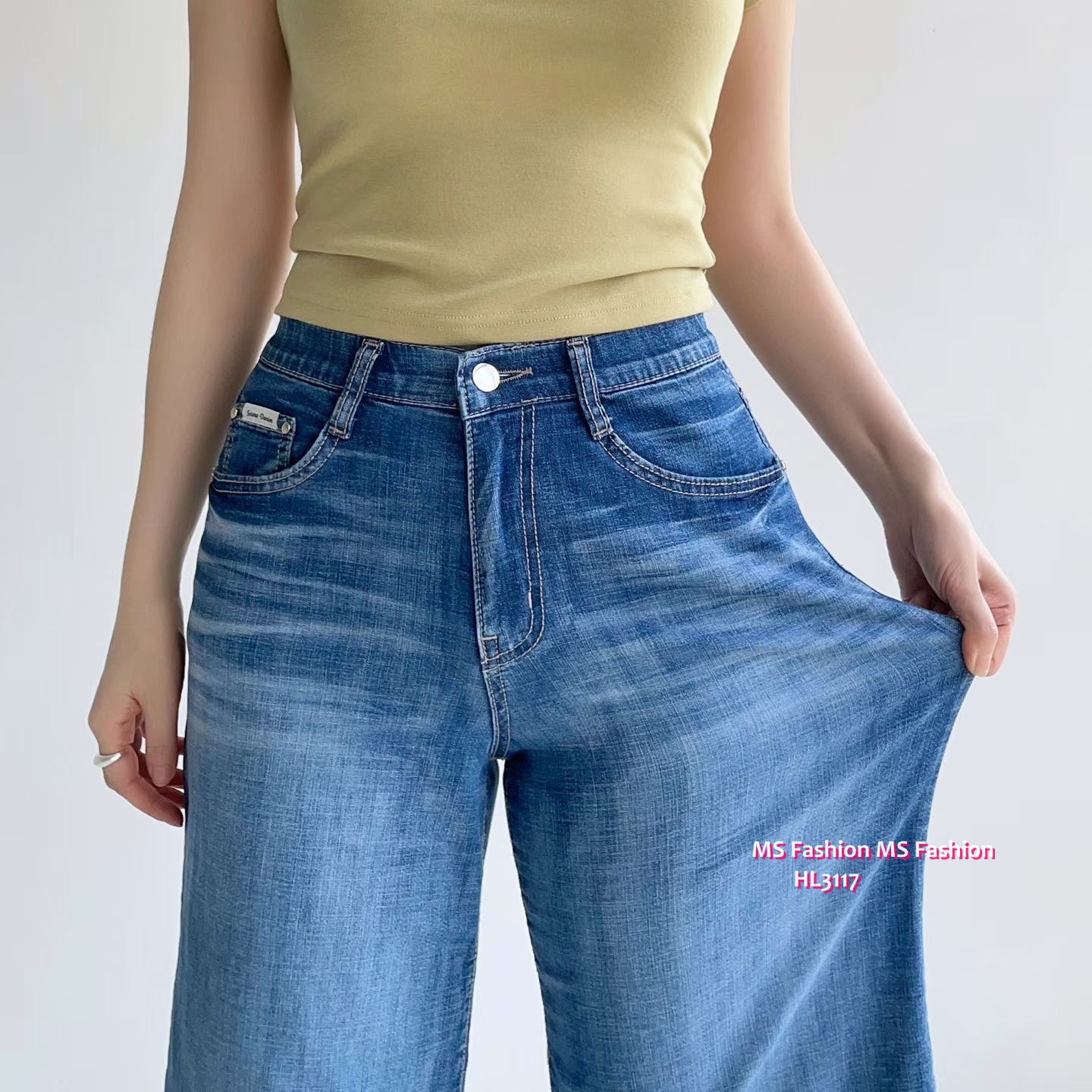HL3117 韓國👖Howluk8分闊筒牛