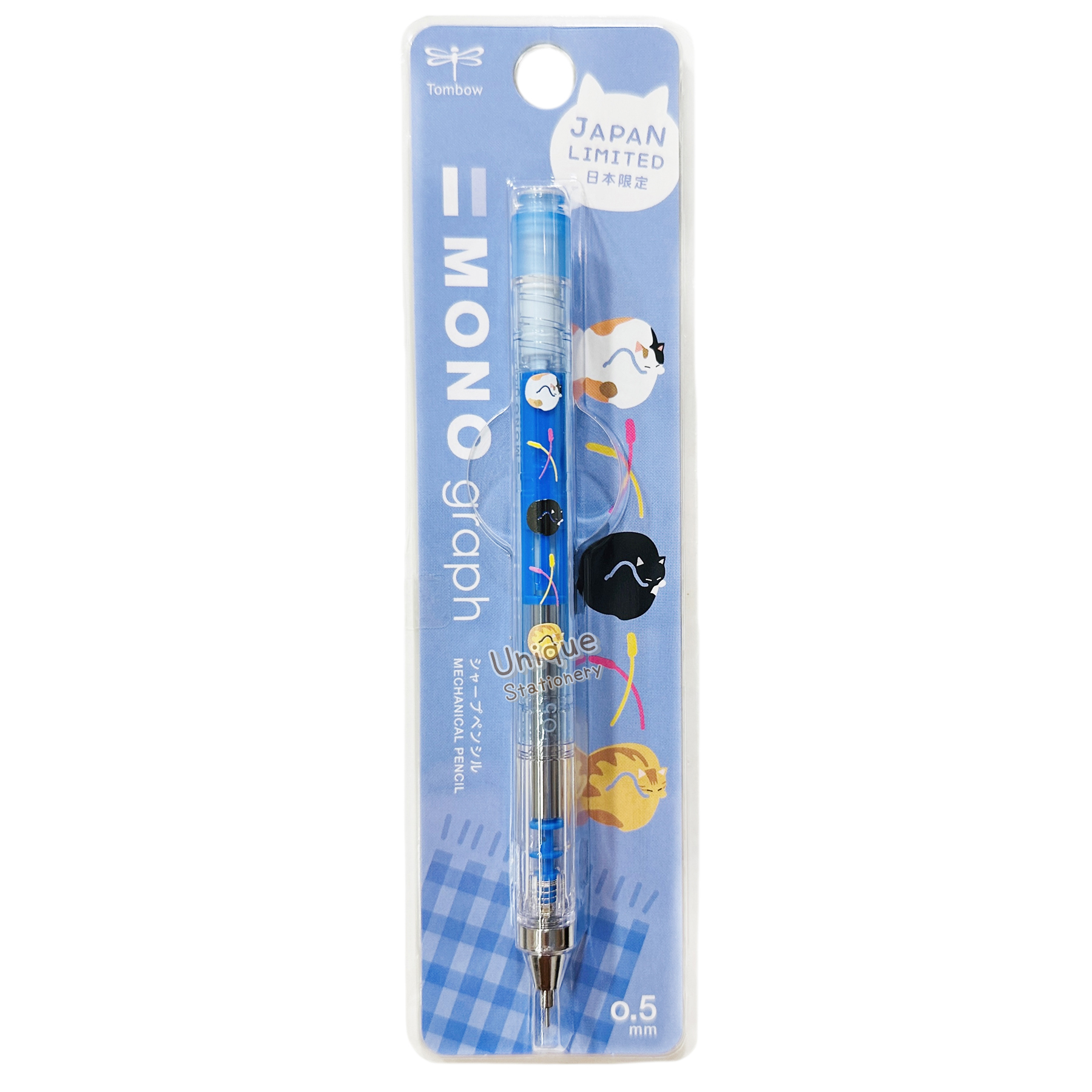現貨｜日本限定 貓貓圖案 日本製 TOMBOW 蜻蜓牌 MONO graph 0.5mm 鉛芯筆 (DPB-163S)