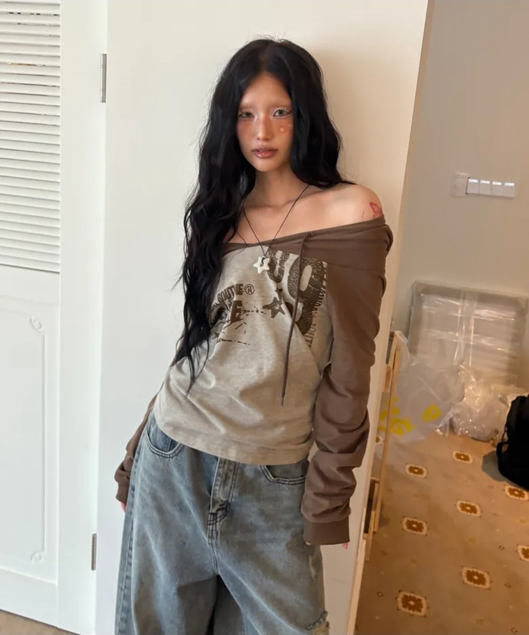 LMR Open Shoulder 長袖 Tee