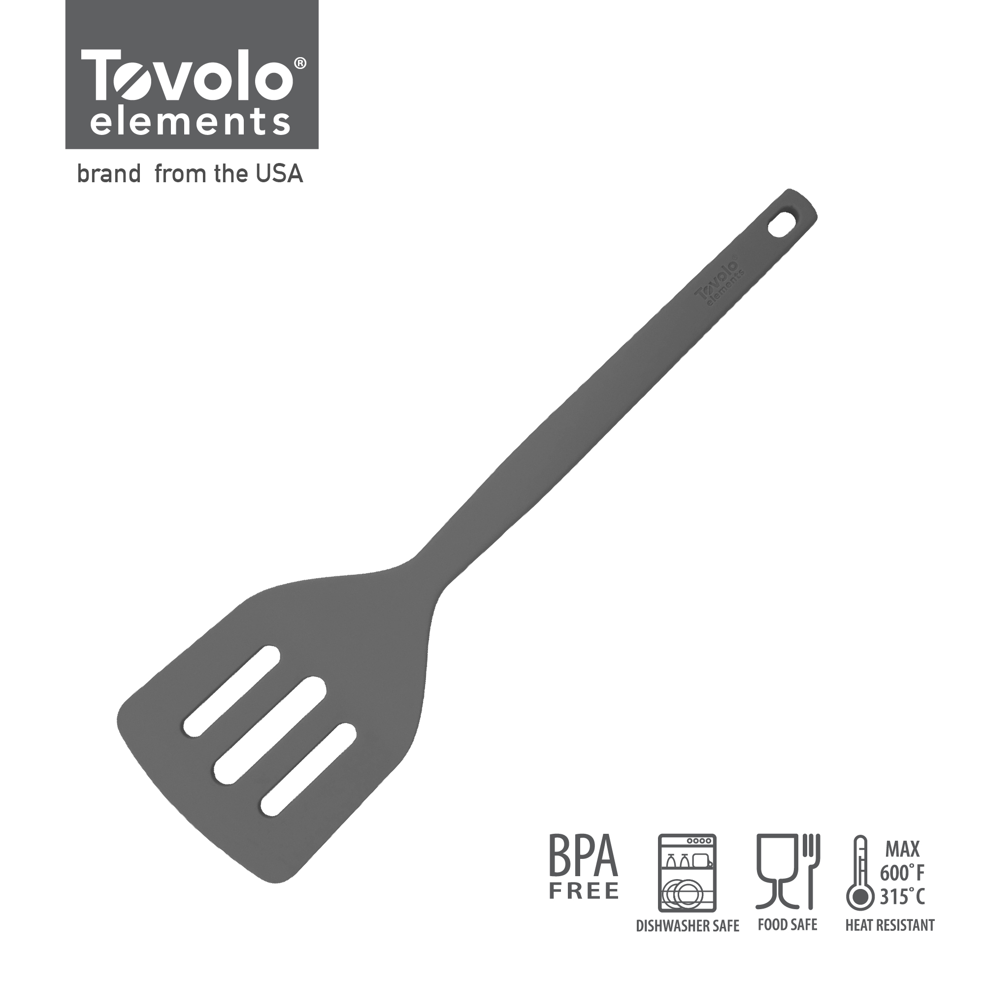 TOVOLO 315˚C 全矽膠有孔鑊鏟 | ALL SILICONE SLOTTED TURNER