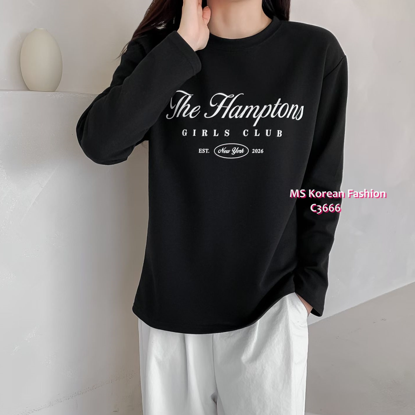 C3666 韓國🇰🇷簡約有款字母tee