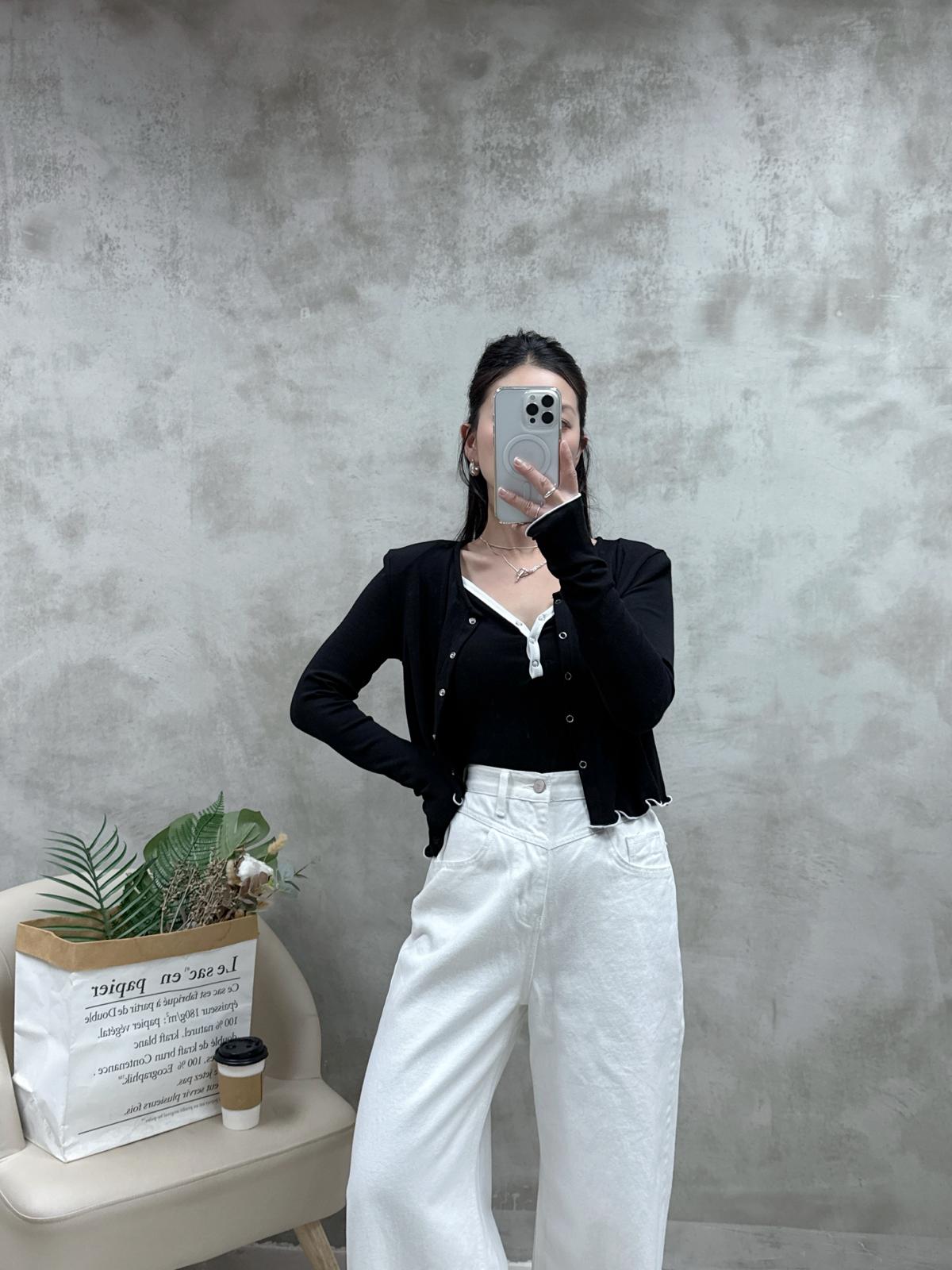 拼色背心+外套Set