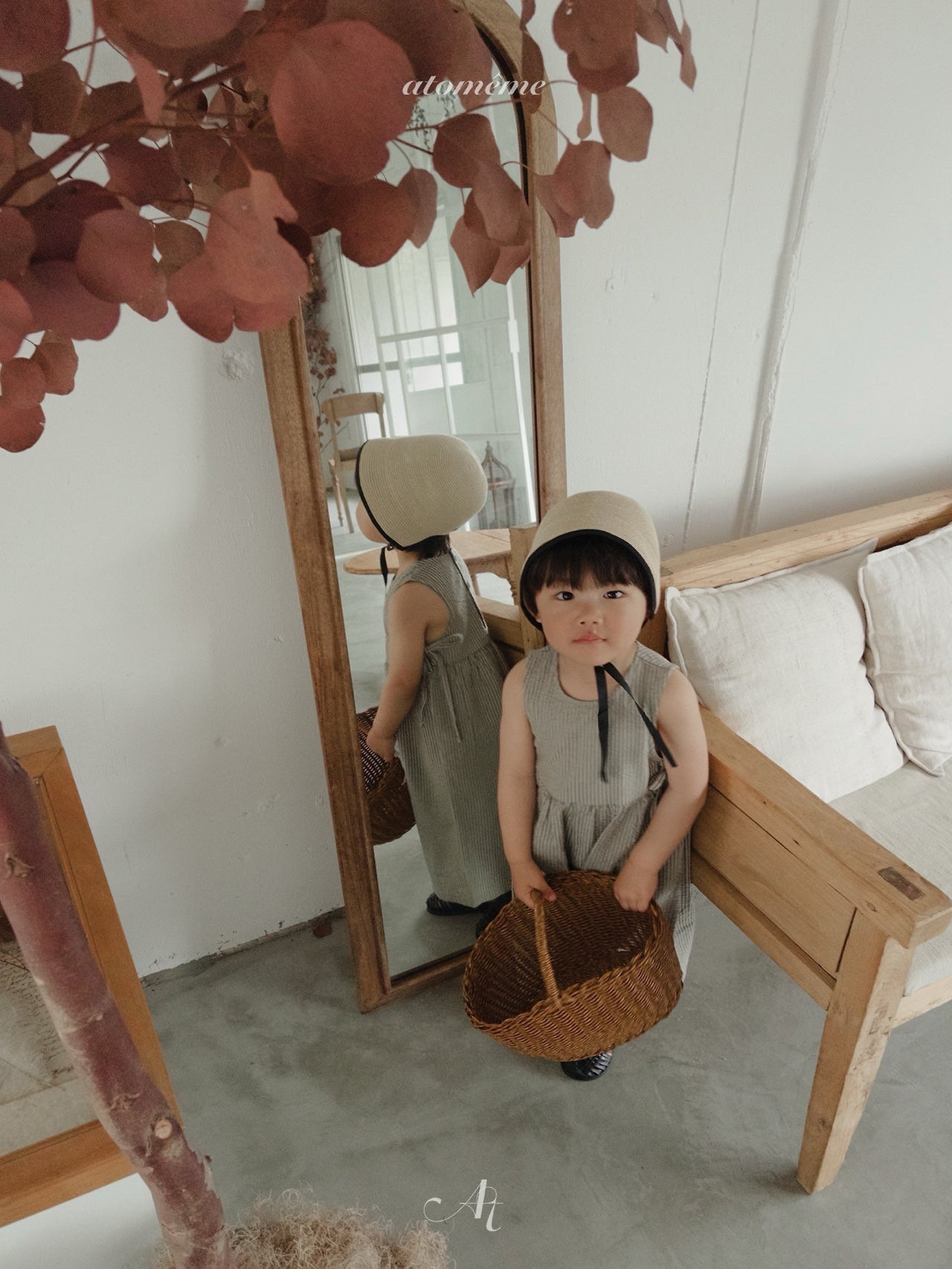 Atomeme | stripe jumsuit(Ivory XL100-110) 