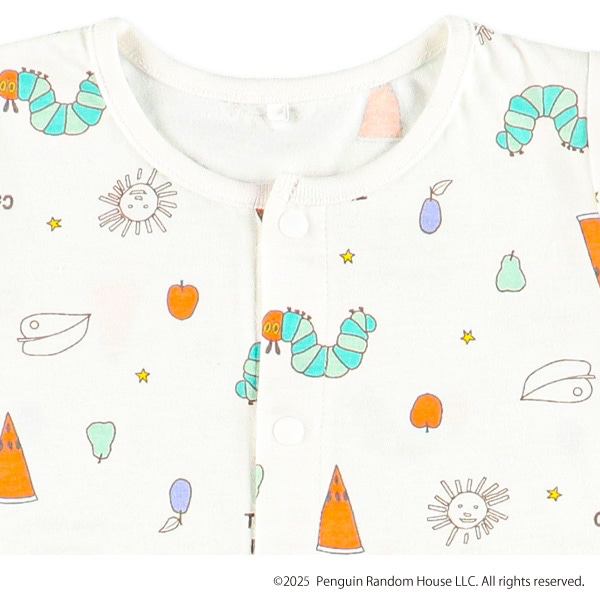 🇯🇵預訂 日本直送🇯🇵好餓的毛毛蟲滿印新生兒純棉短袖連身服睡袋2Way