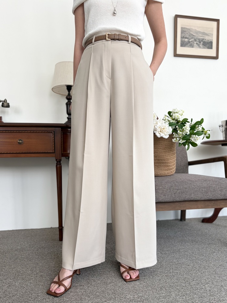 [輕薄!] Summer Timeless Rayon Pants (Light Beige)
