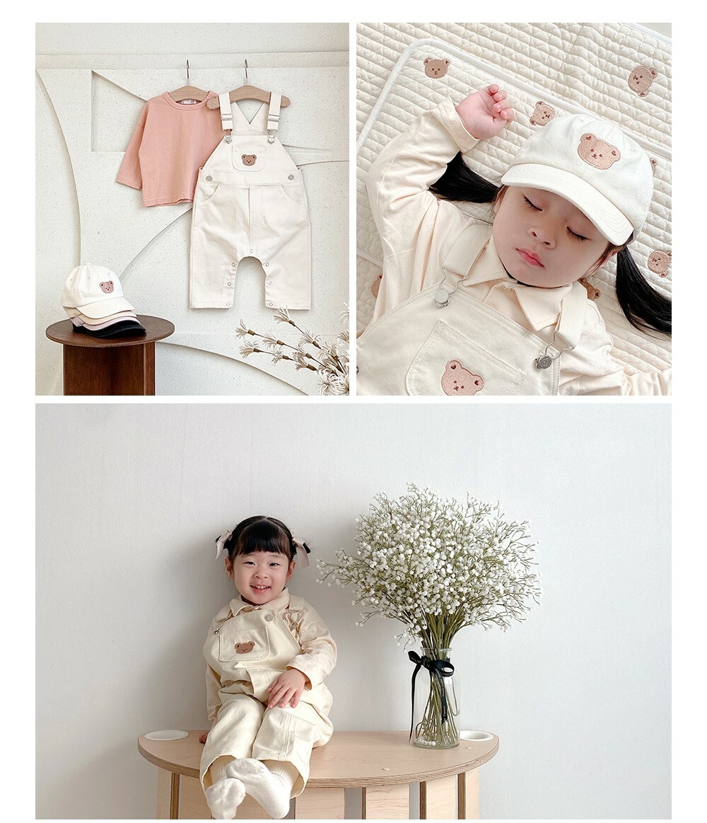 Dottodot 米色松鼠背帶褲(M)