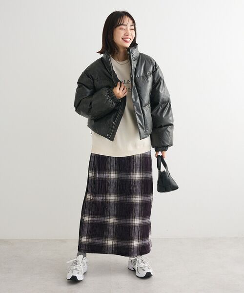 絲絨格紋直身裙