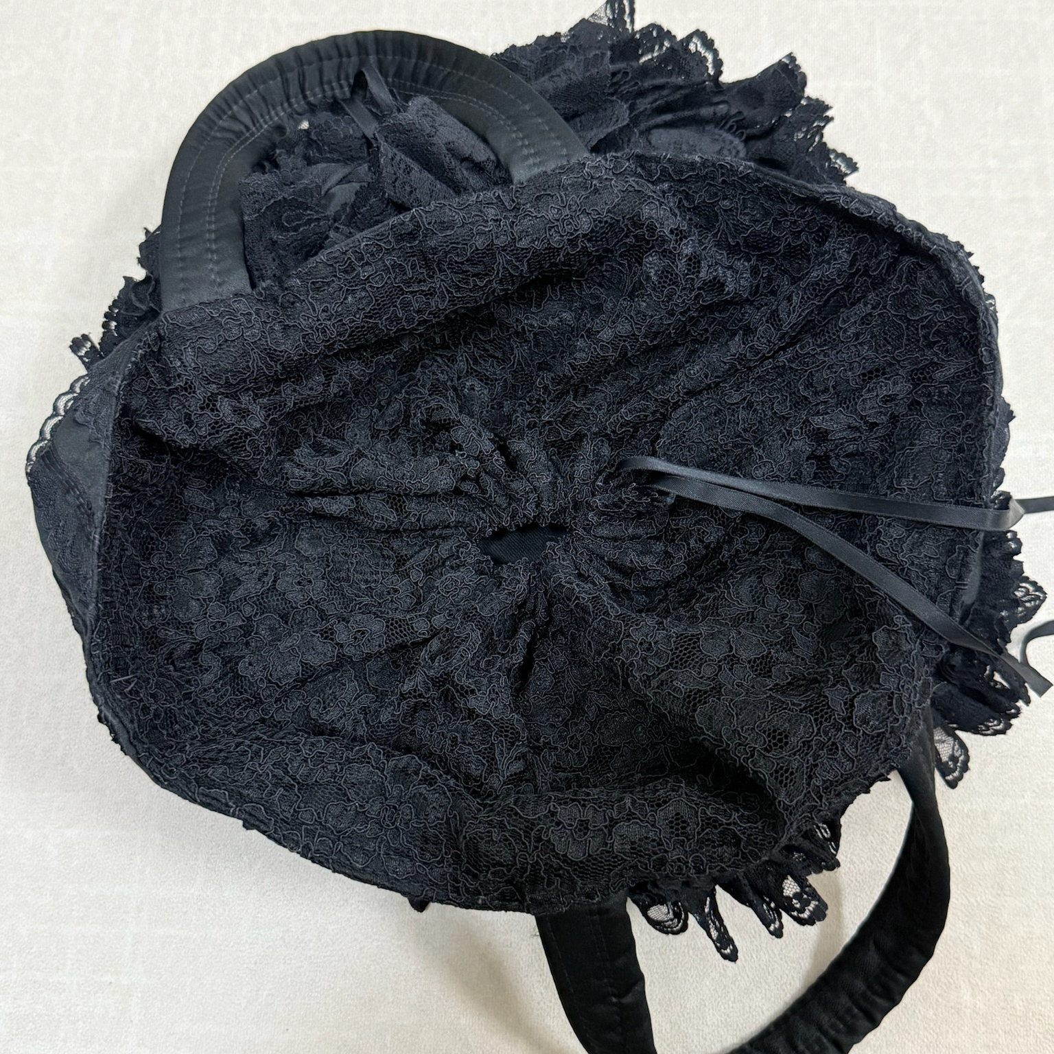 Black Tiered Lace Crystal-Accent Bag