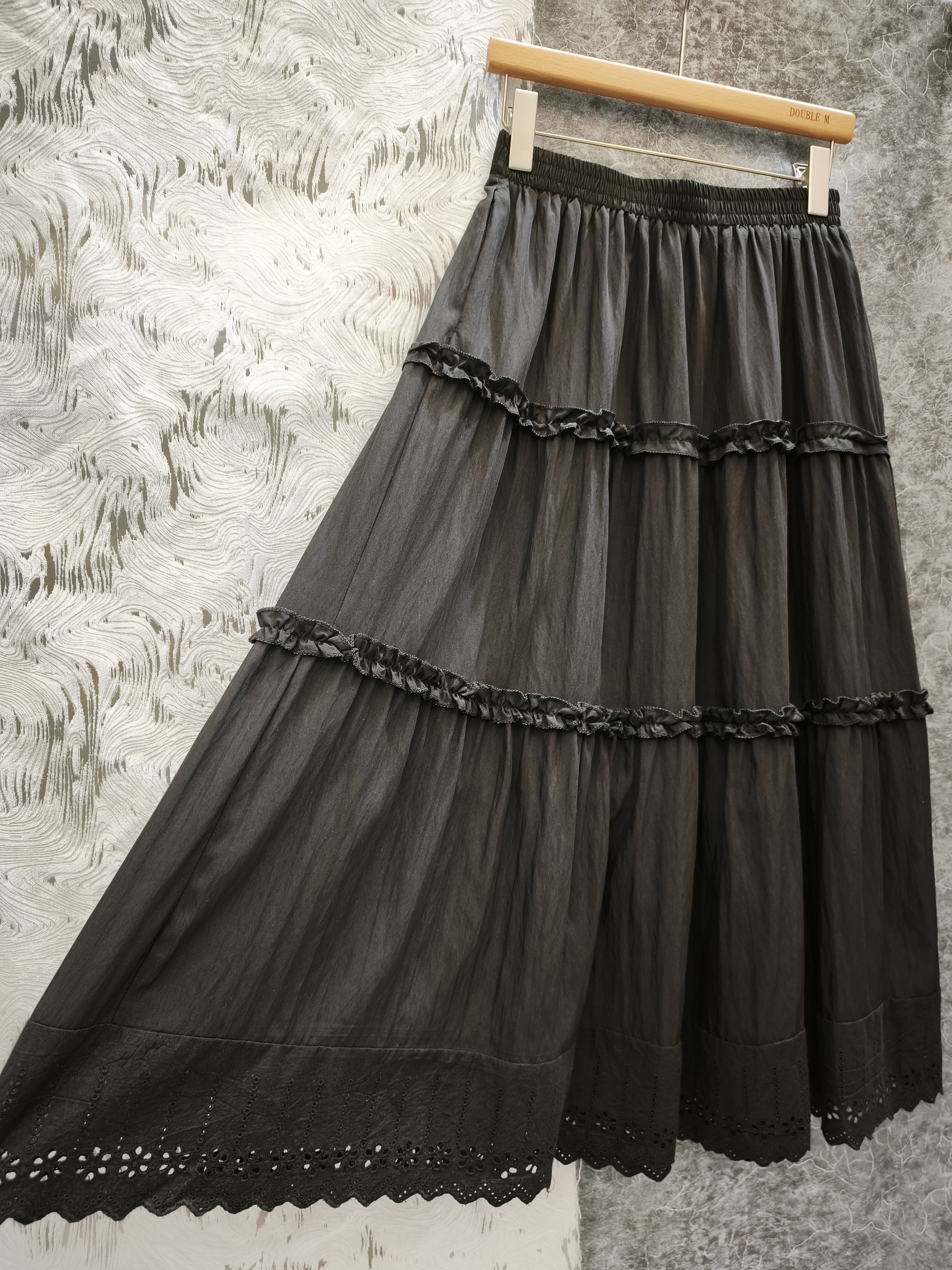 輕簿天絲棉花邊半裙